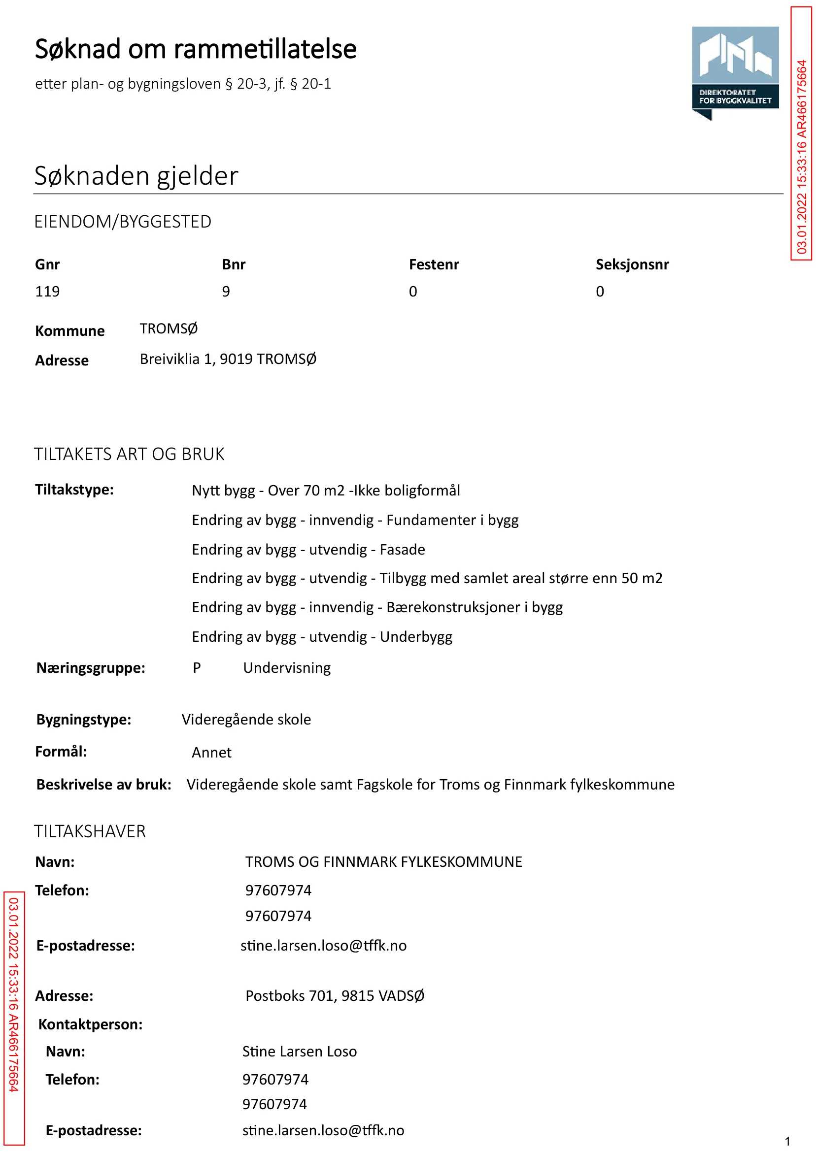 Søknad om rammetillatelse