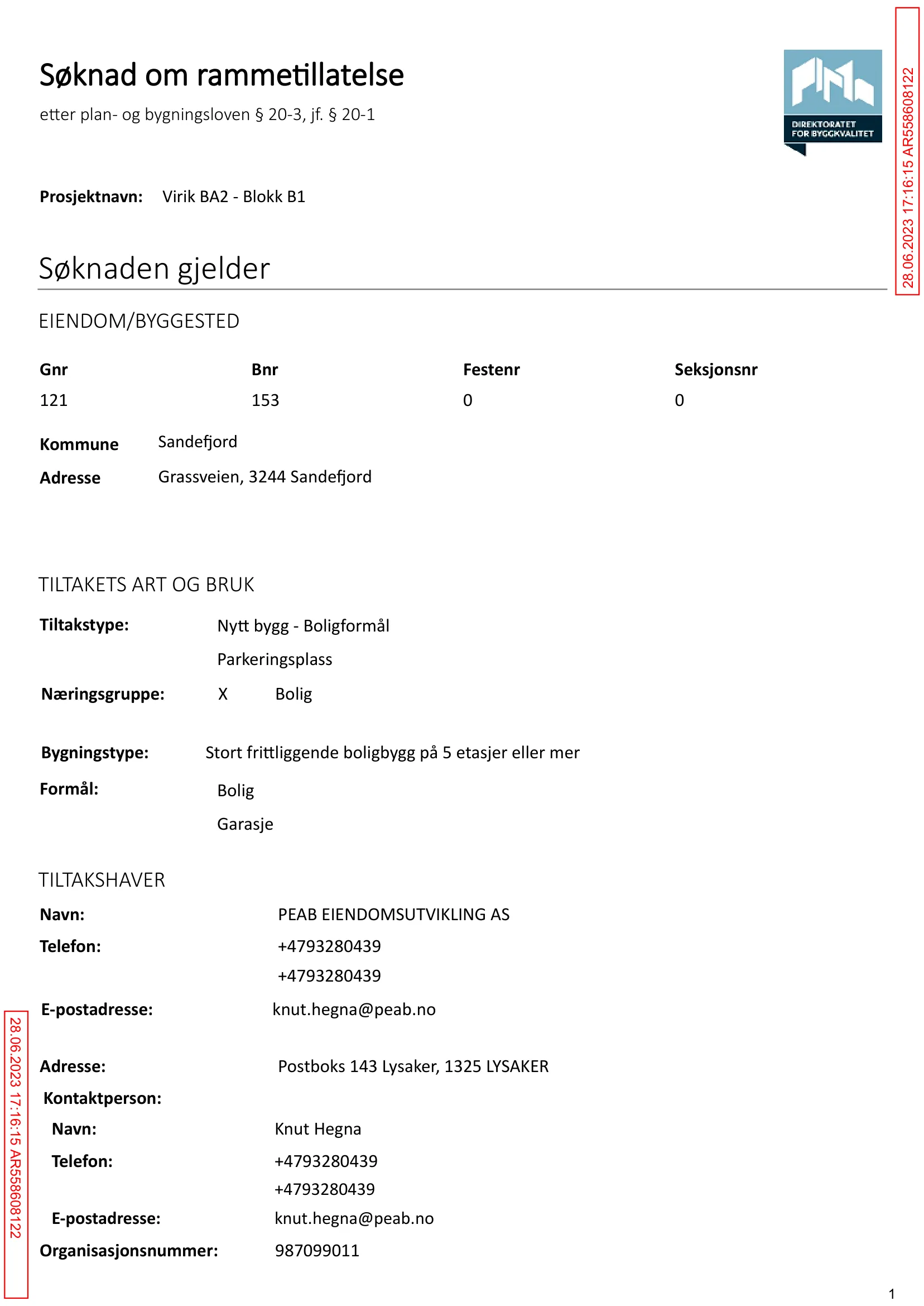 Søknad om rammetillatelse