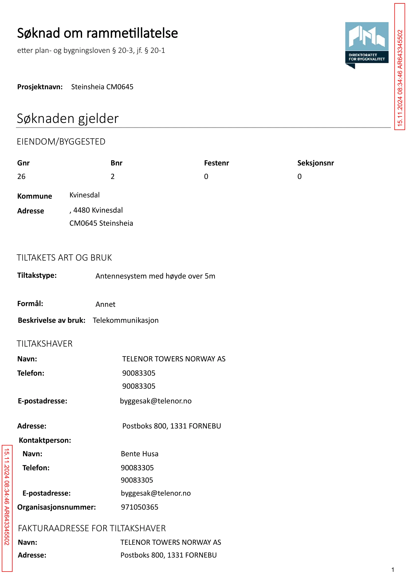 Søknad om rammetillatelse