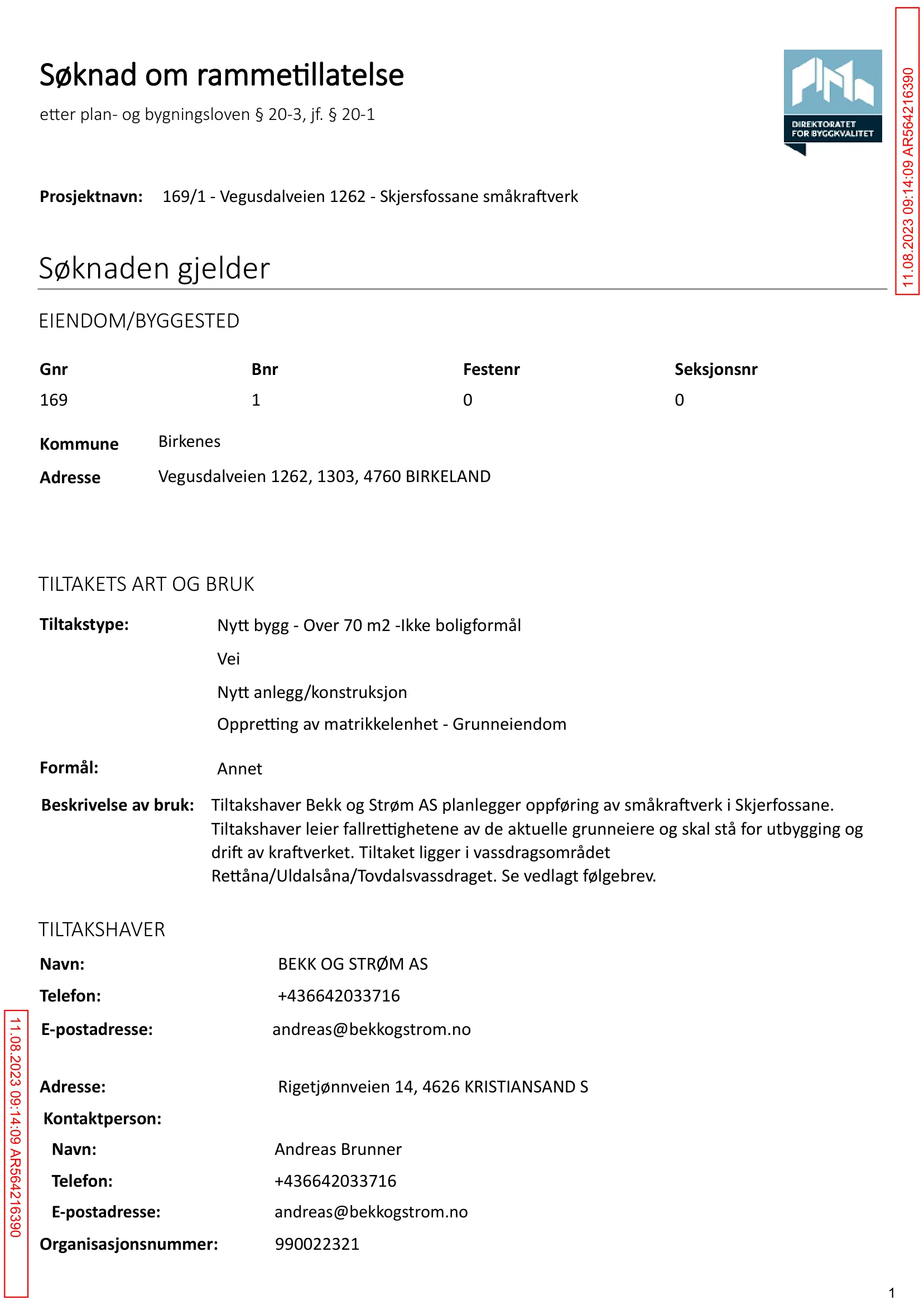 Søknad om rammetillatelse