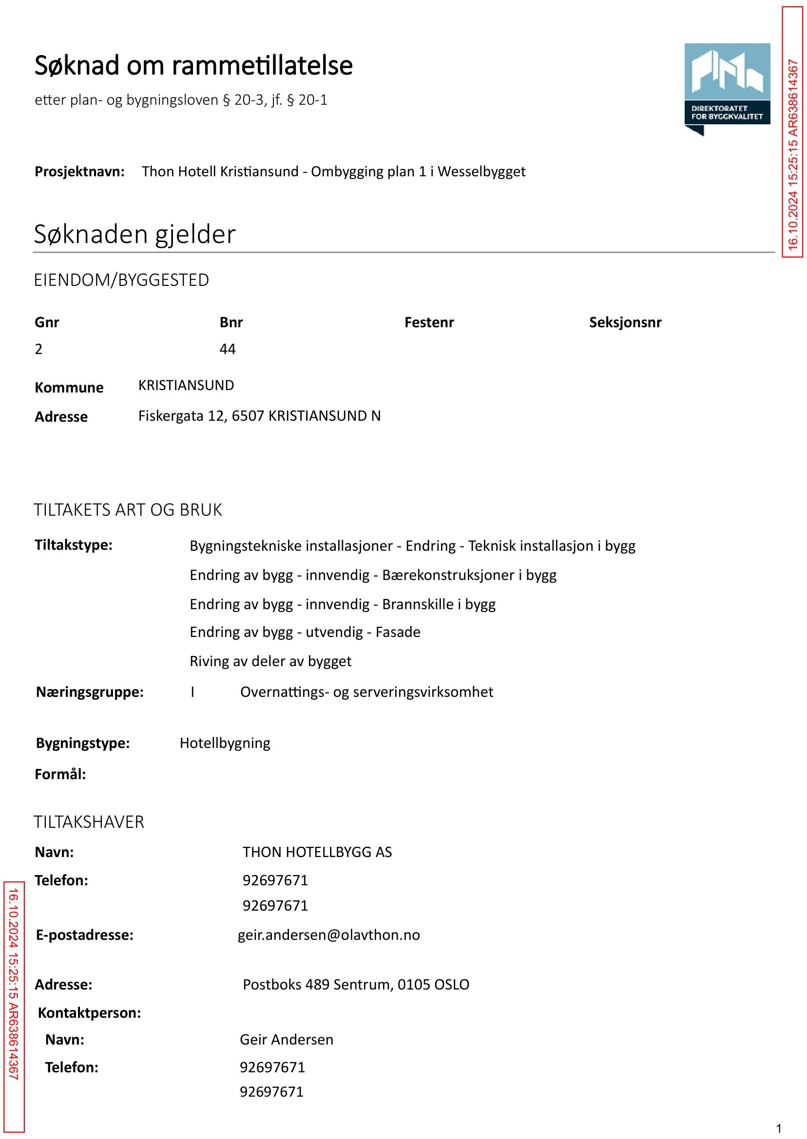 Søknad om rammetillatelse