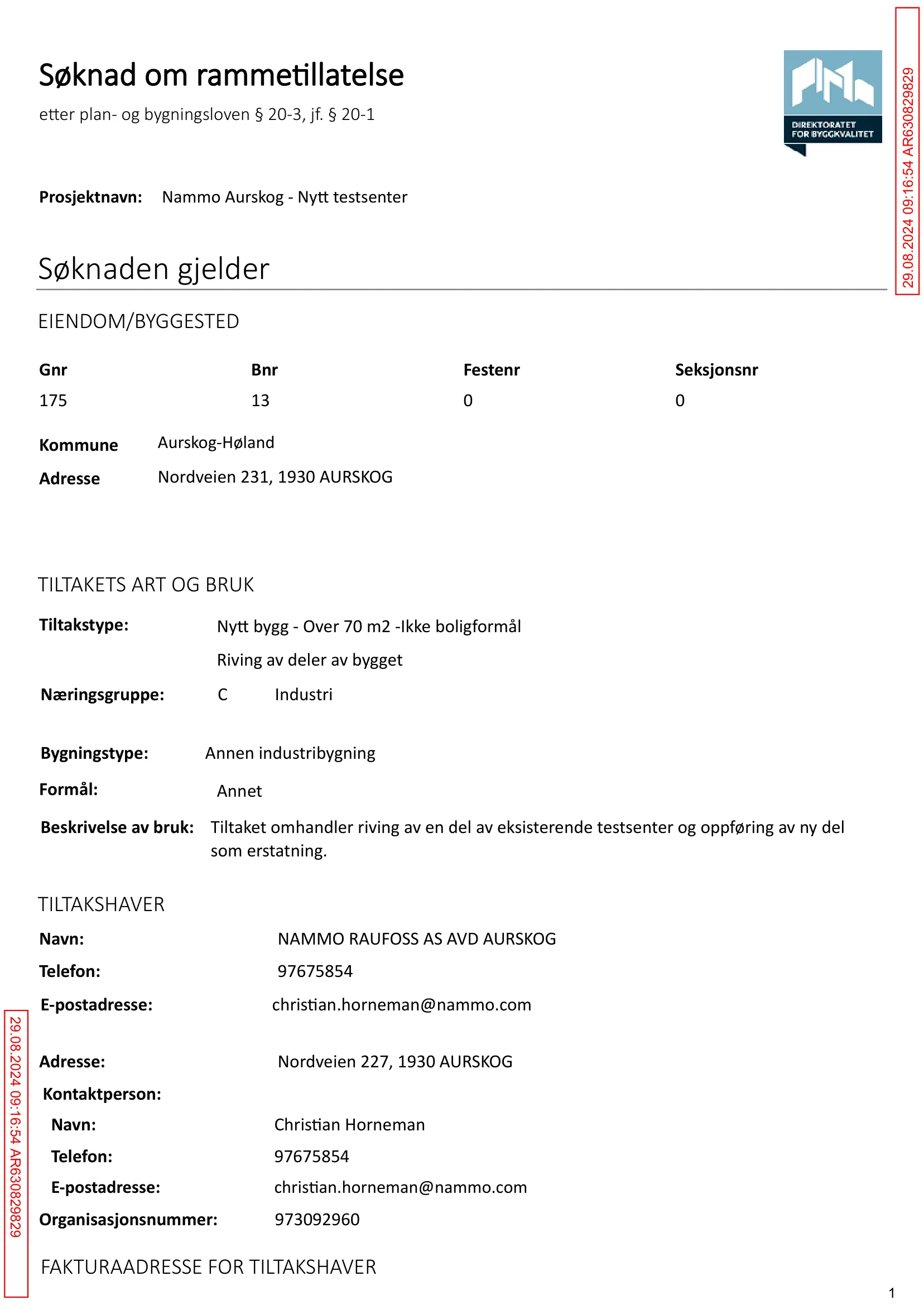 Søknad om rammetillatelse