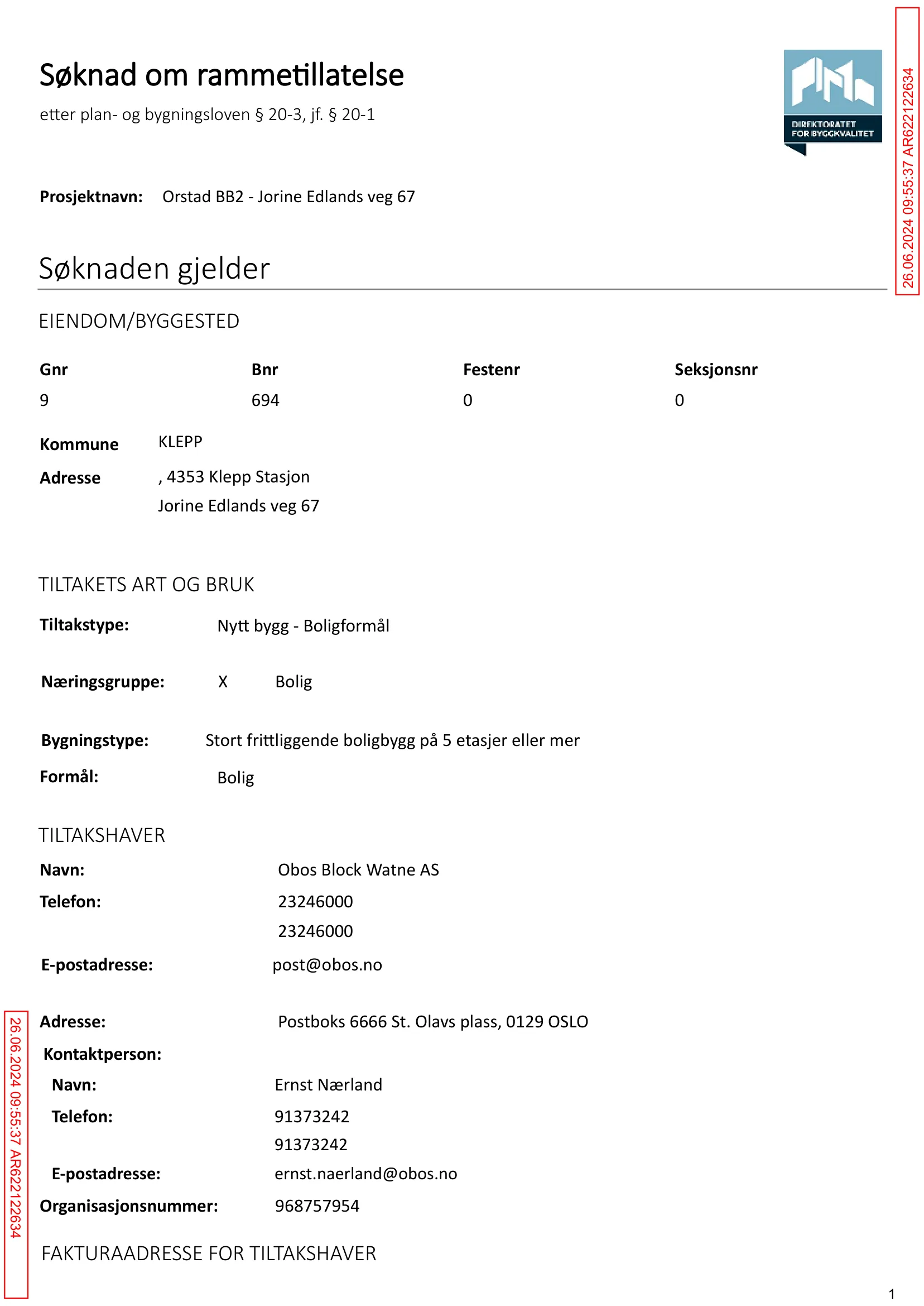 Søknad om rammetillatelse