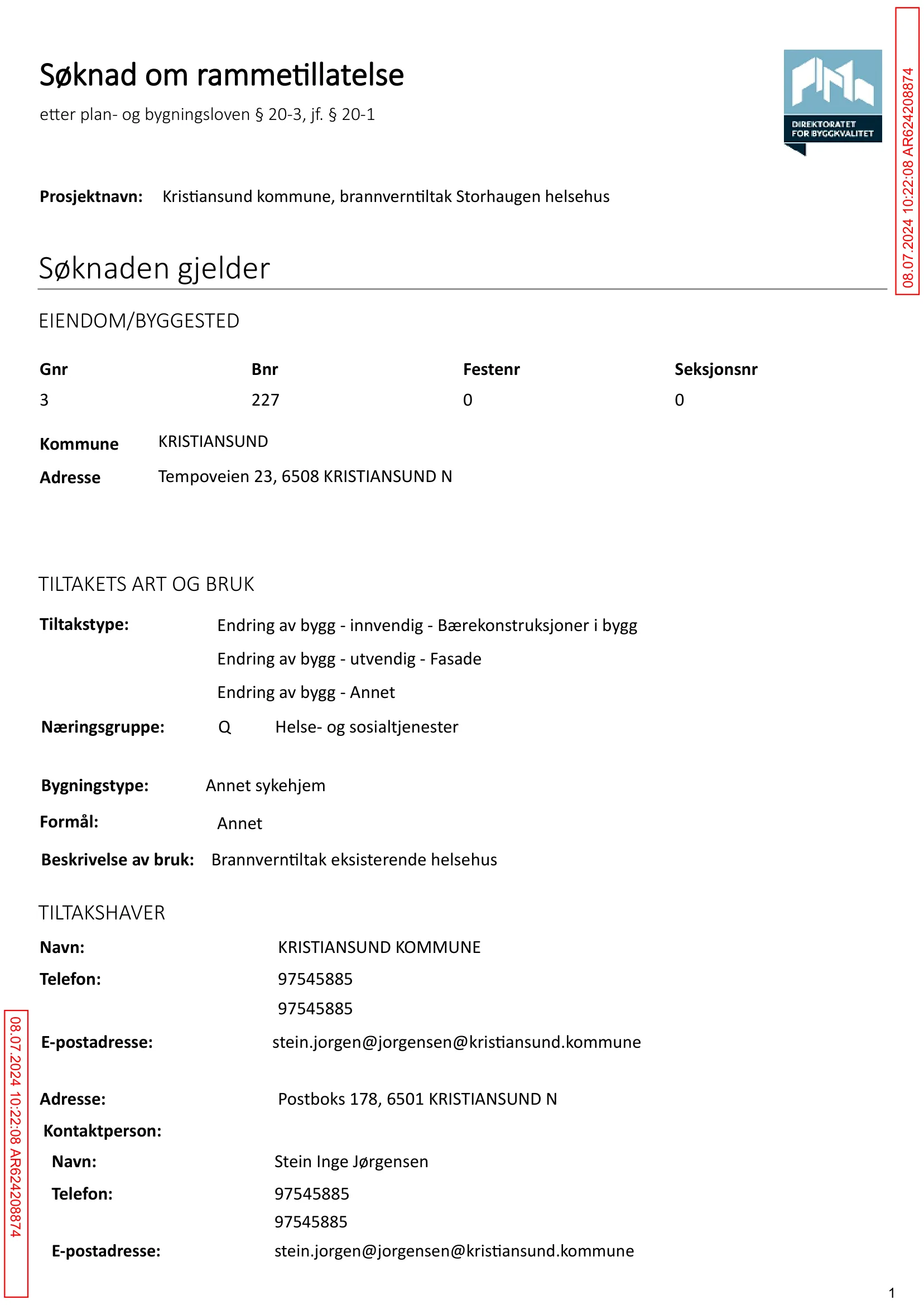 Søknad om rammetillatelse