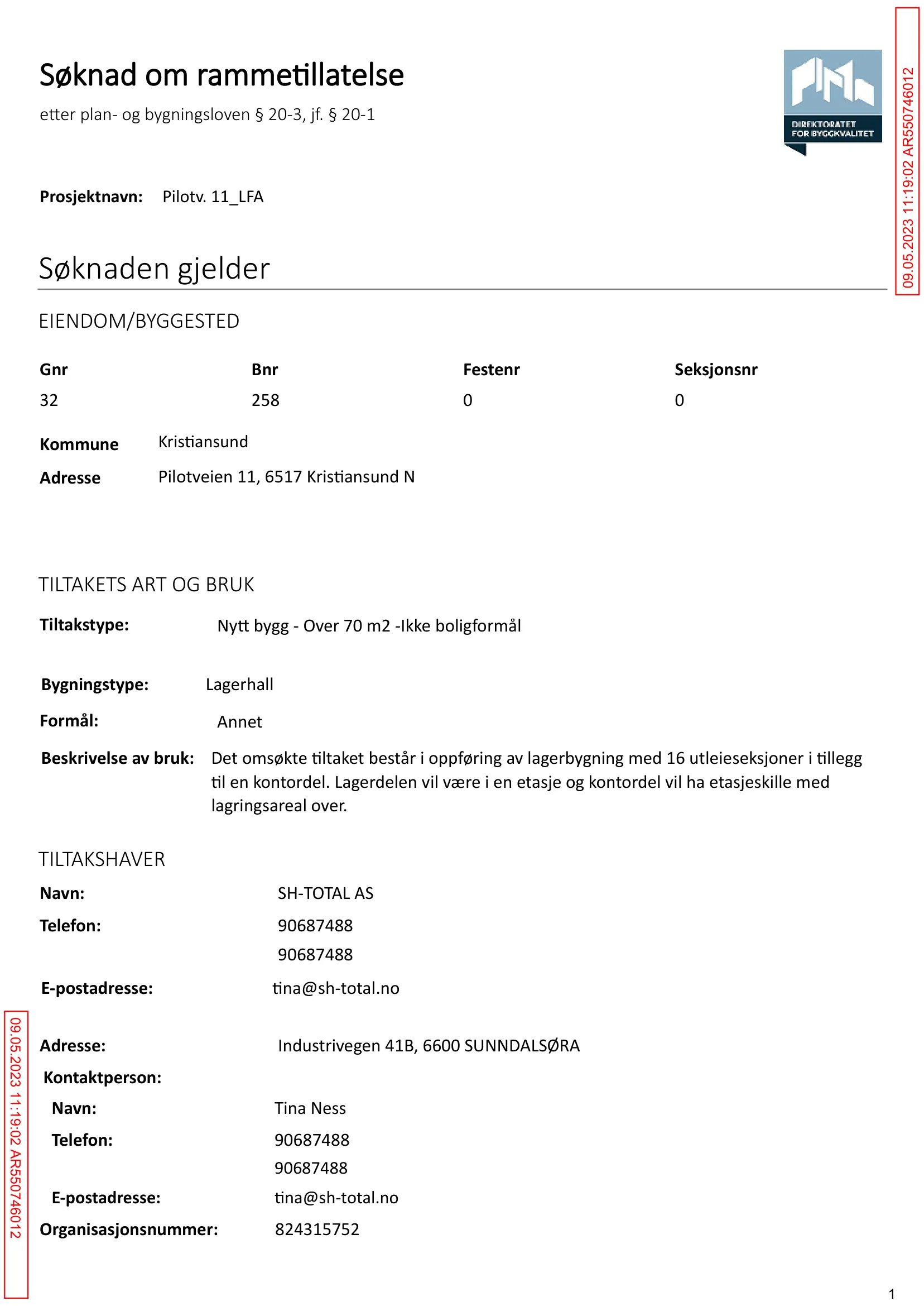 Søknad om rammetillatelse