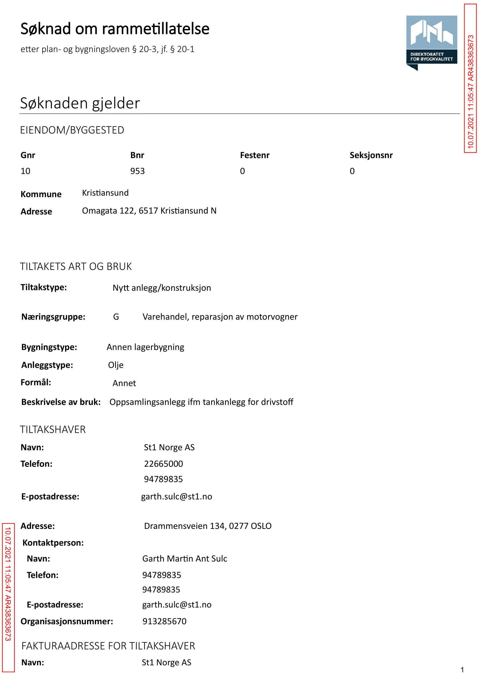 Søknad om rammetillatelse