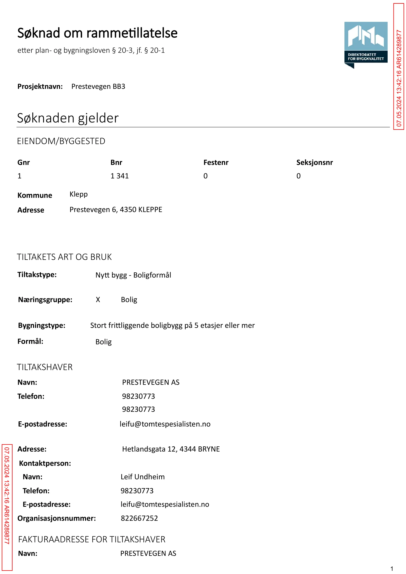 Søknad om rammetillatelse
