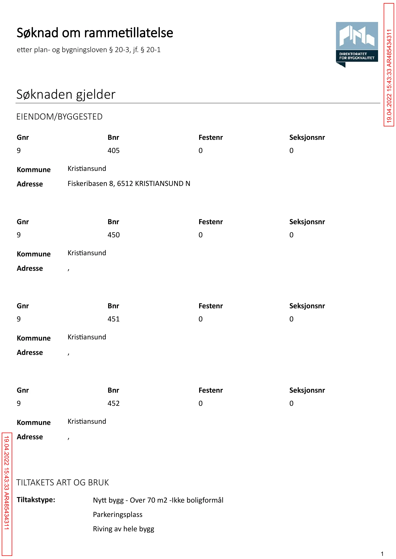 Søknad om rammetillatelse