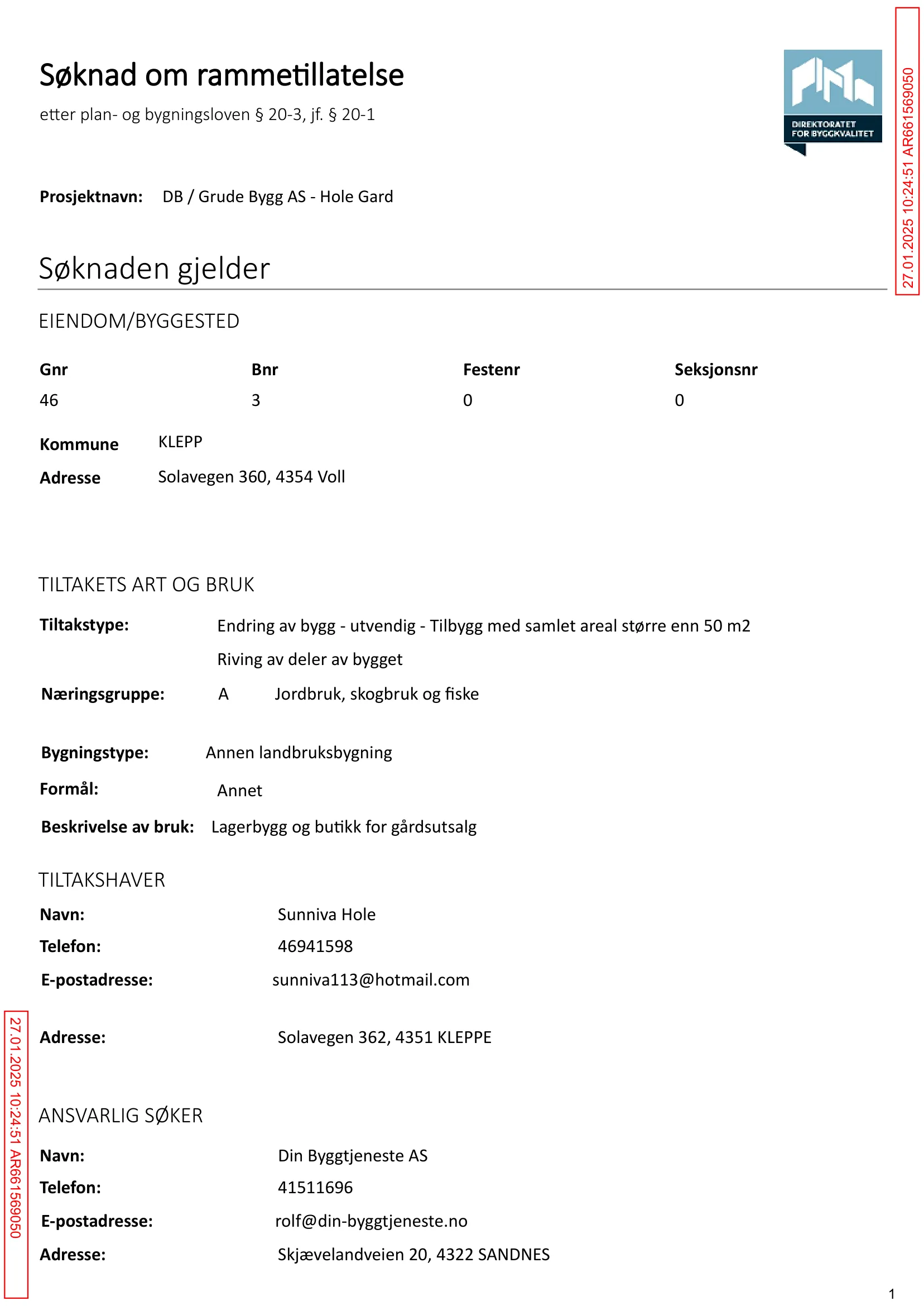Søknad om rammetillatelse