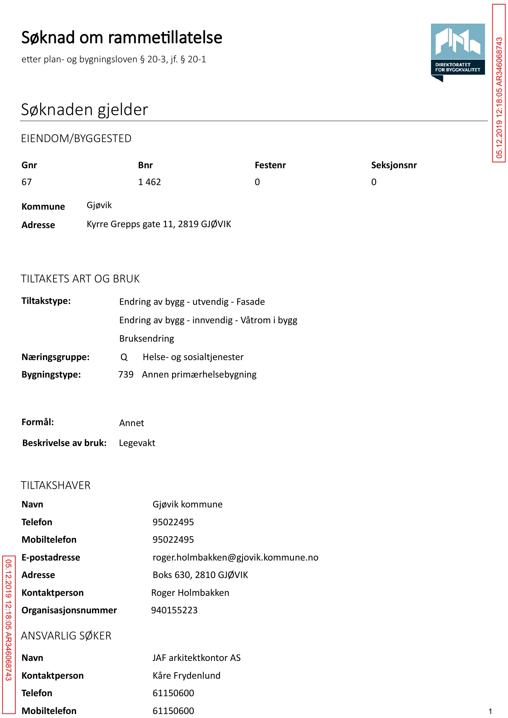 Søknad om rammetillatelse