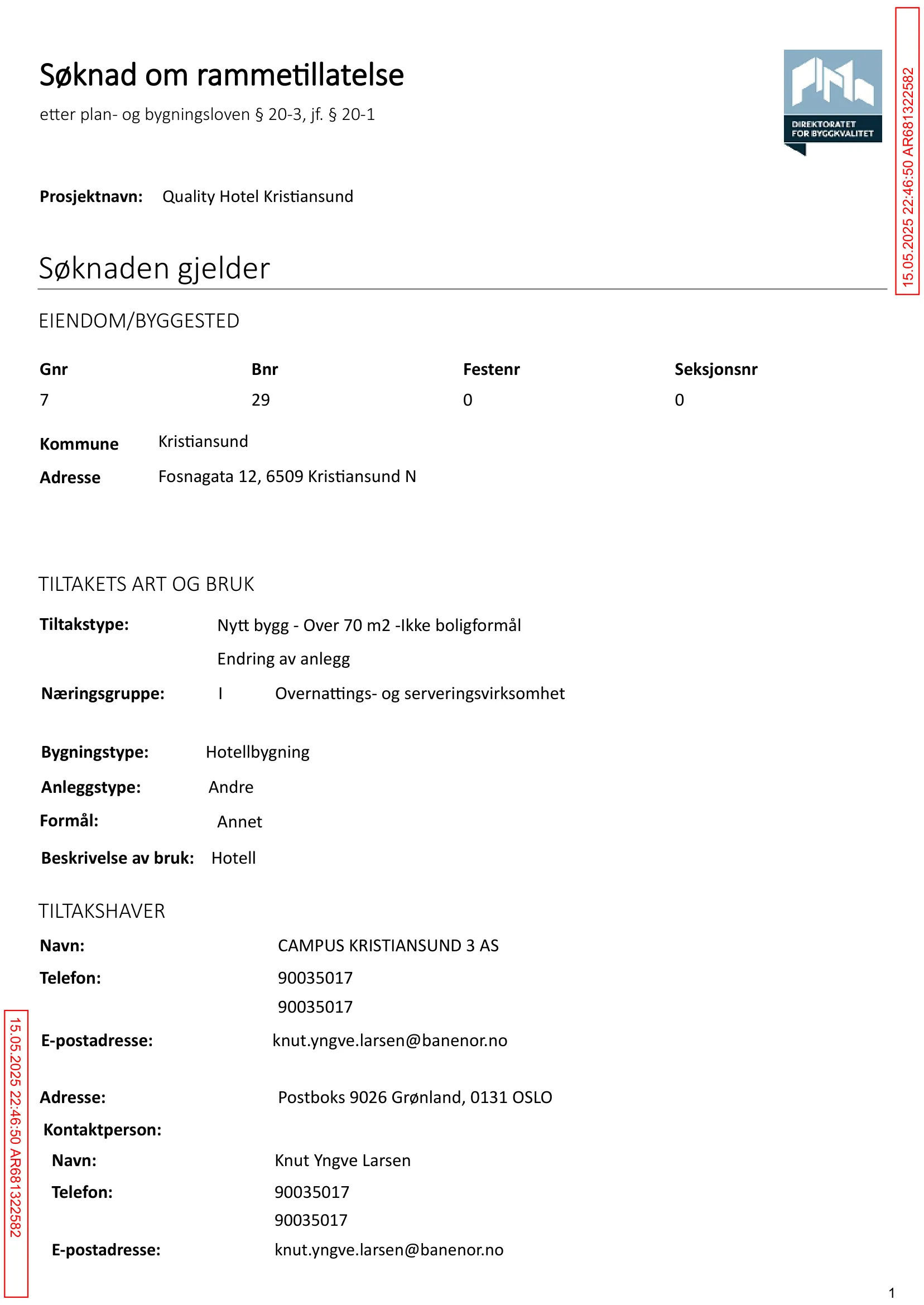 Søknad om rammetillatelse