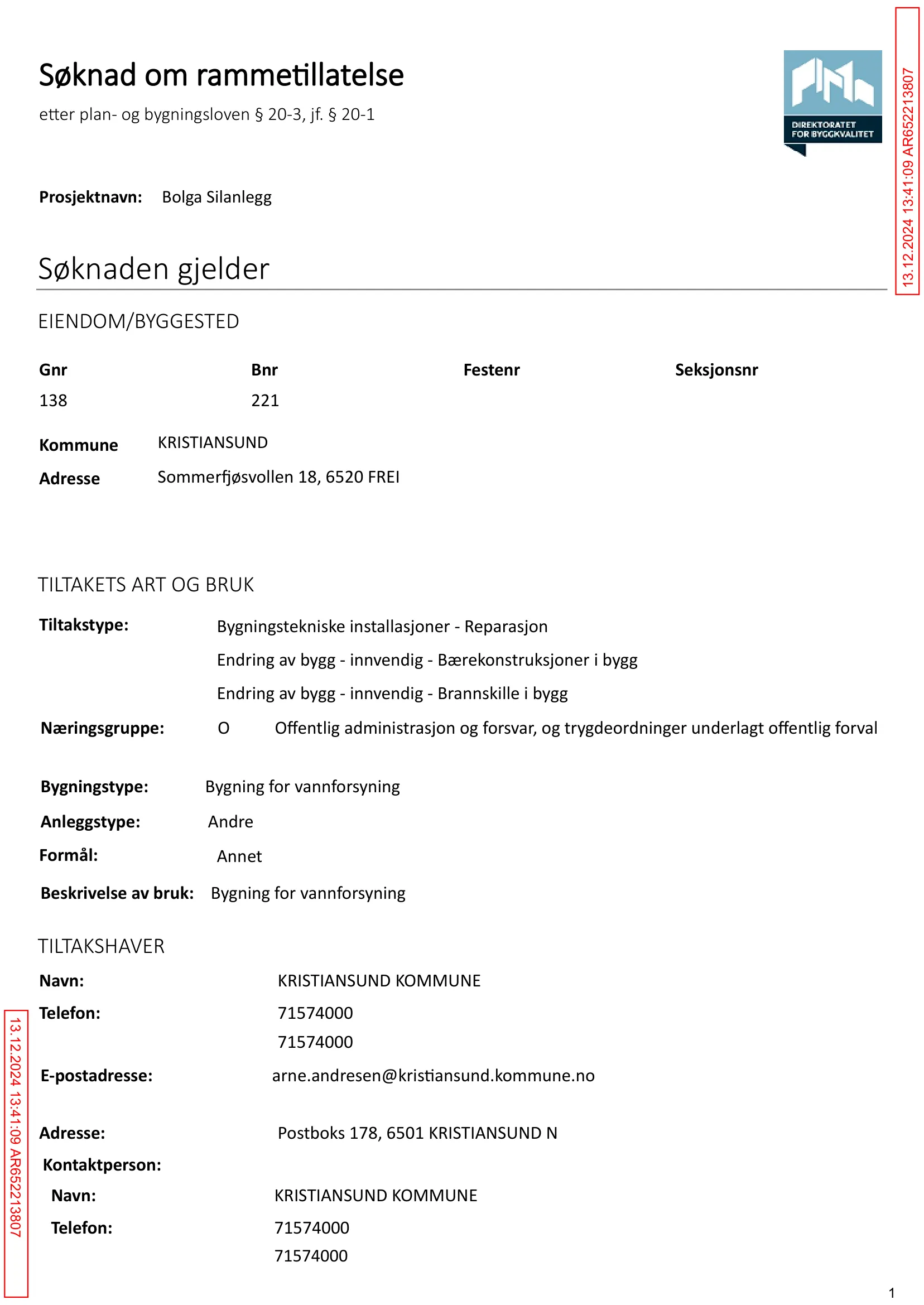 Søknad om rammetillatelse