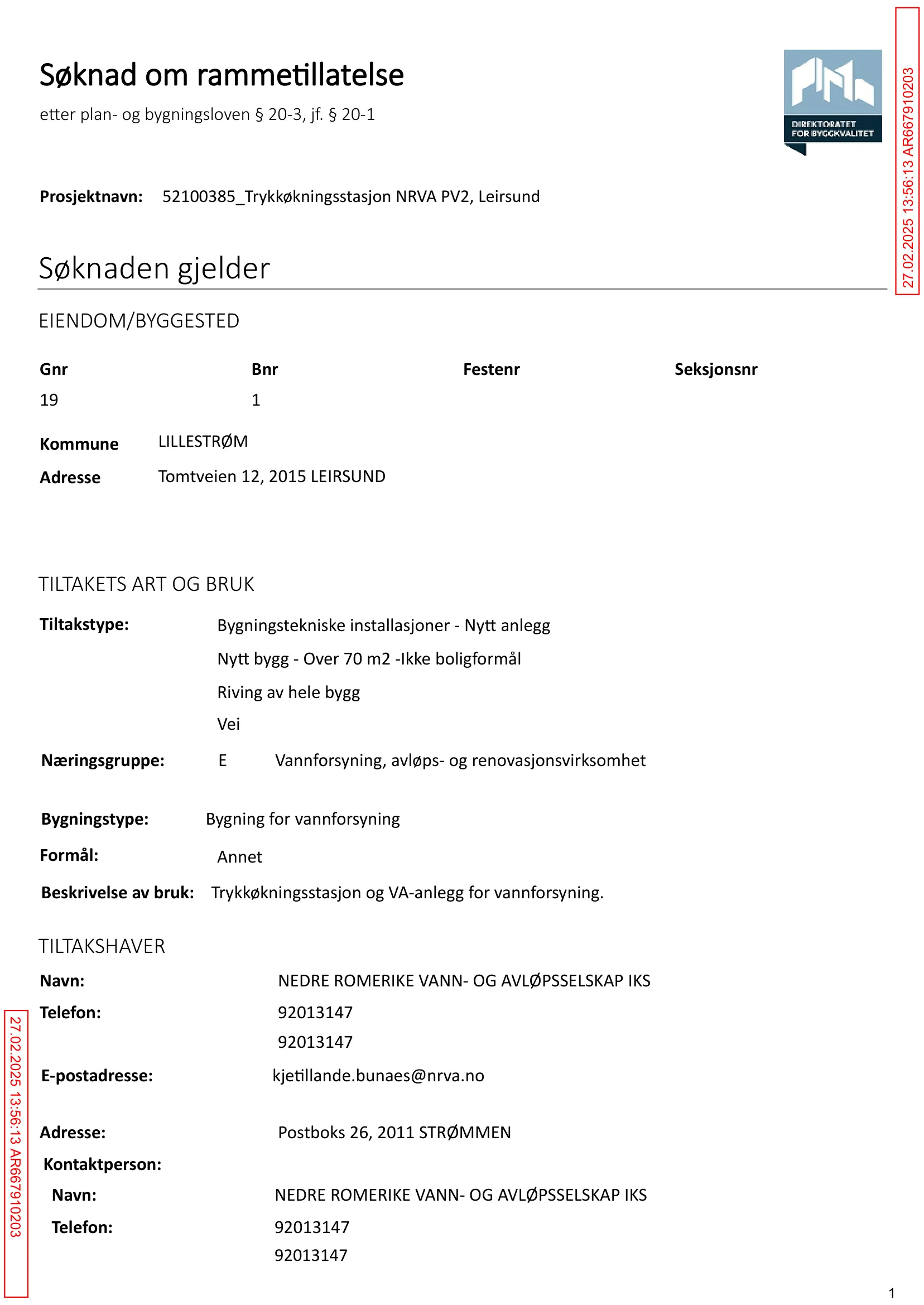 Søknad om rammetillatelse