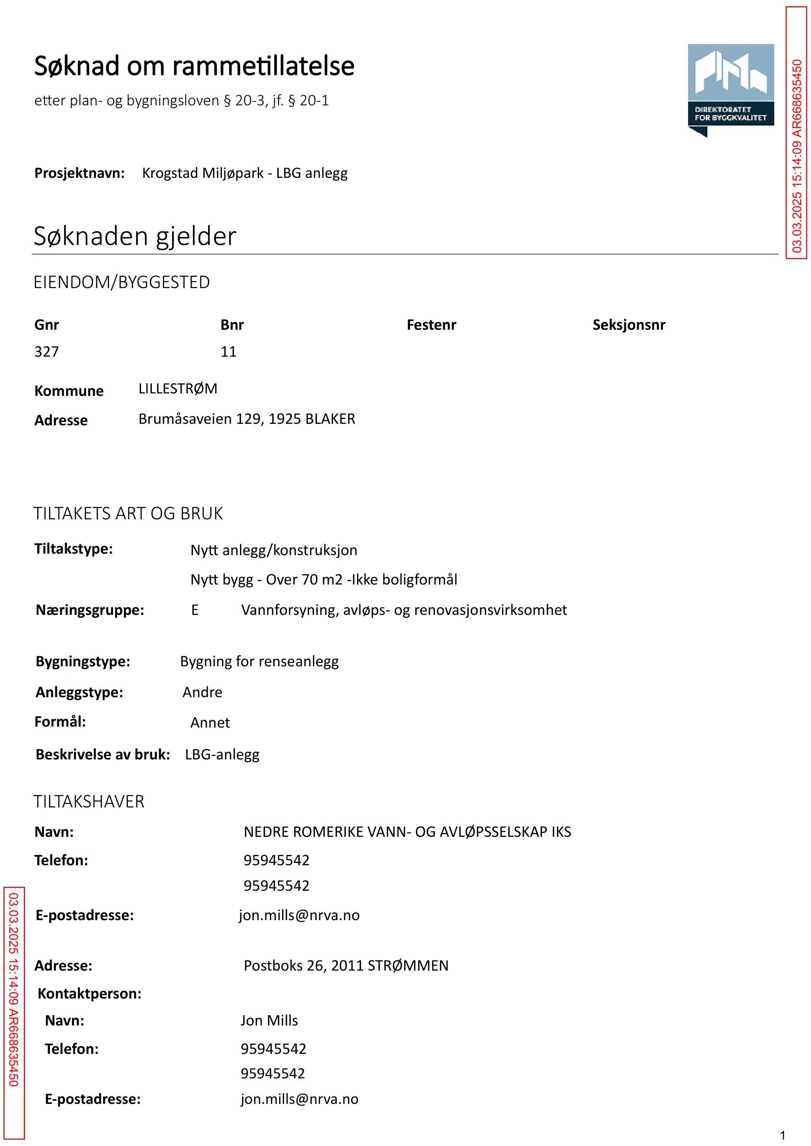 Søknad om rammetillatelse