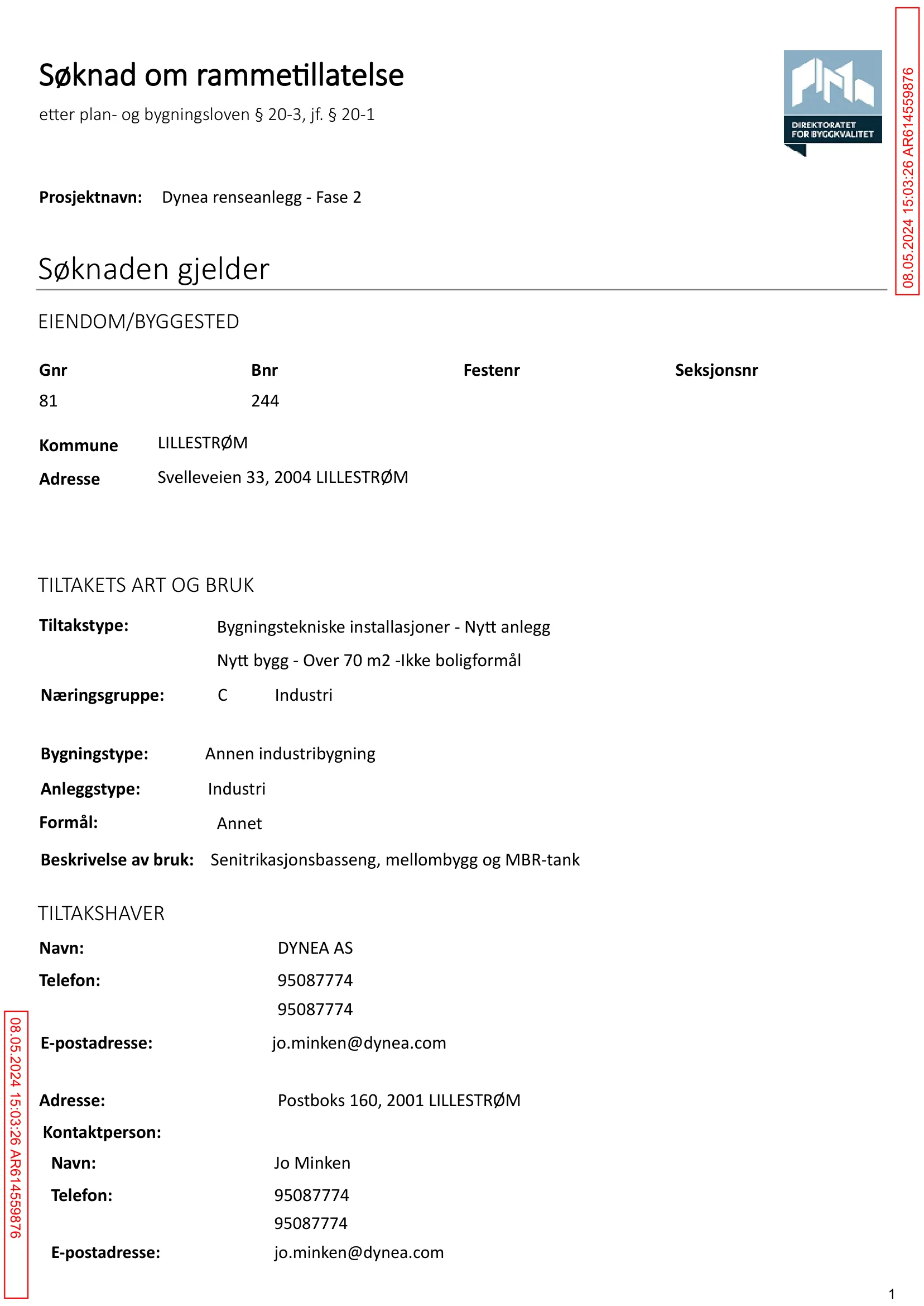 Søknad om rammetillatelse
