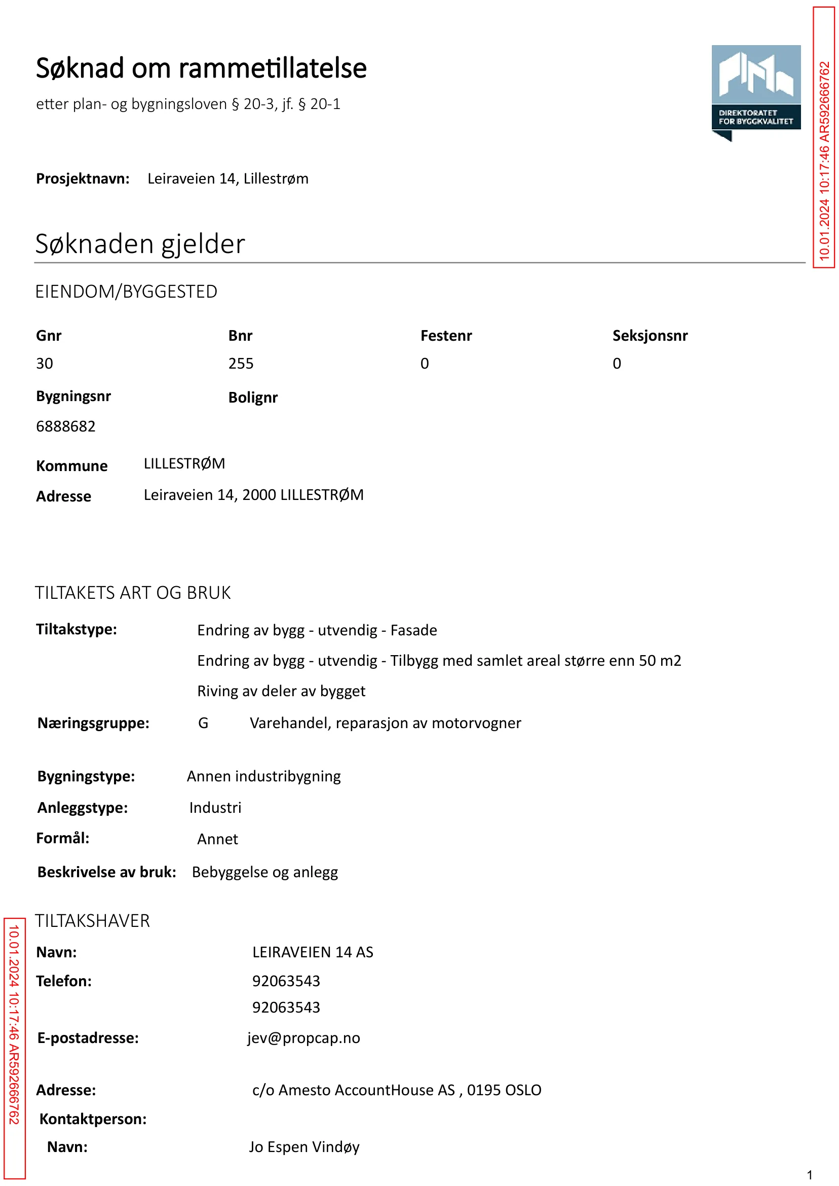 Søknad om rammetillatelse