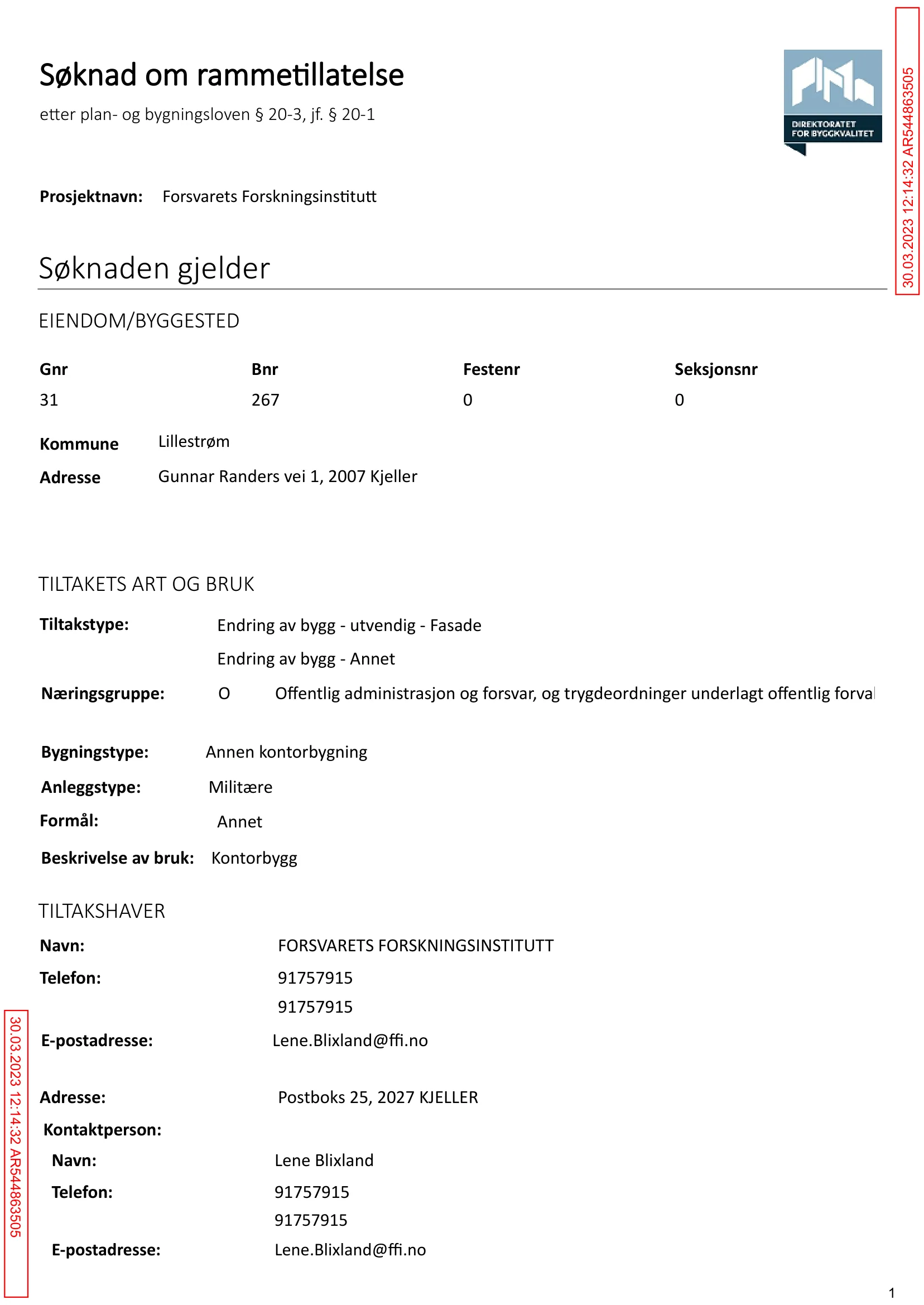 Søknad om rammetillatelse