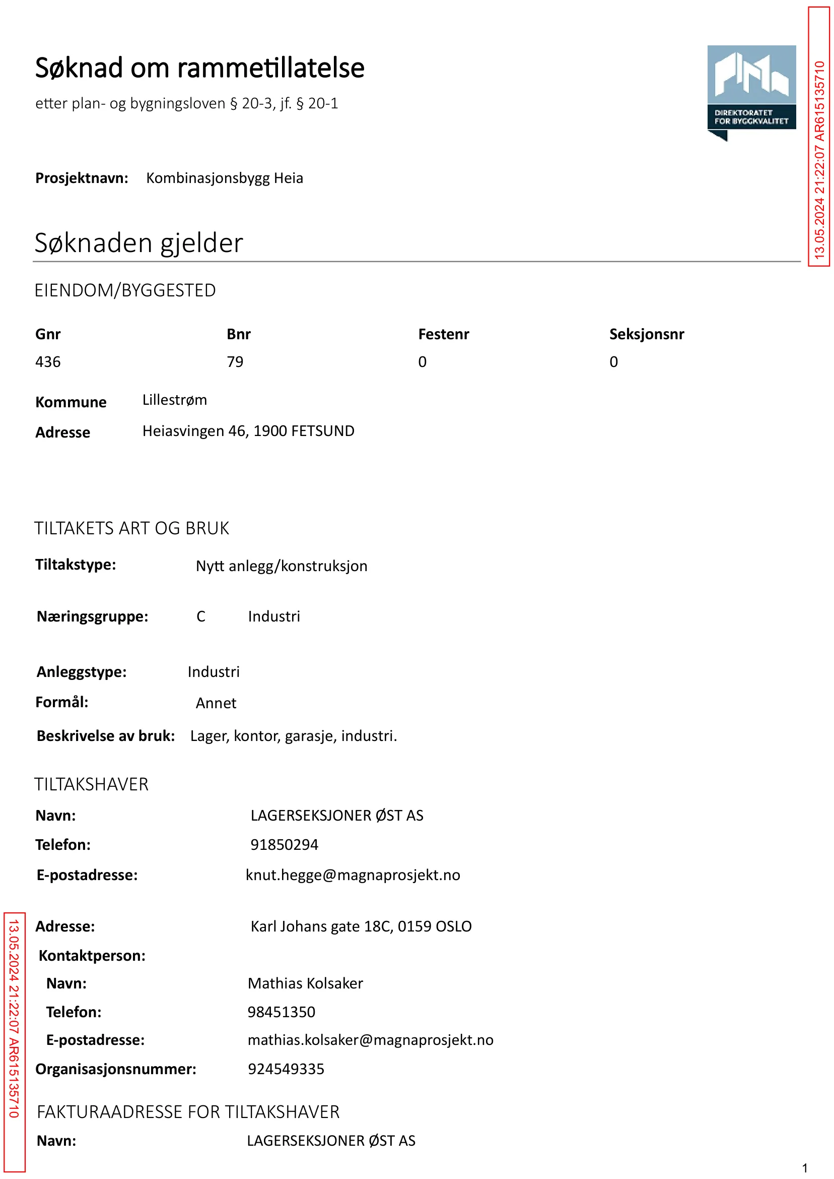Søknad om rammetillatelse