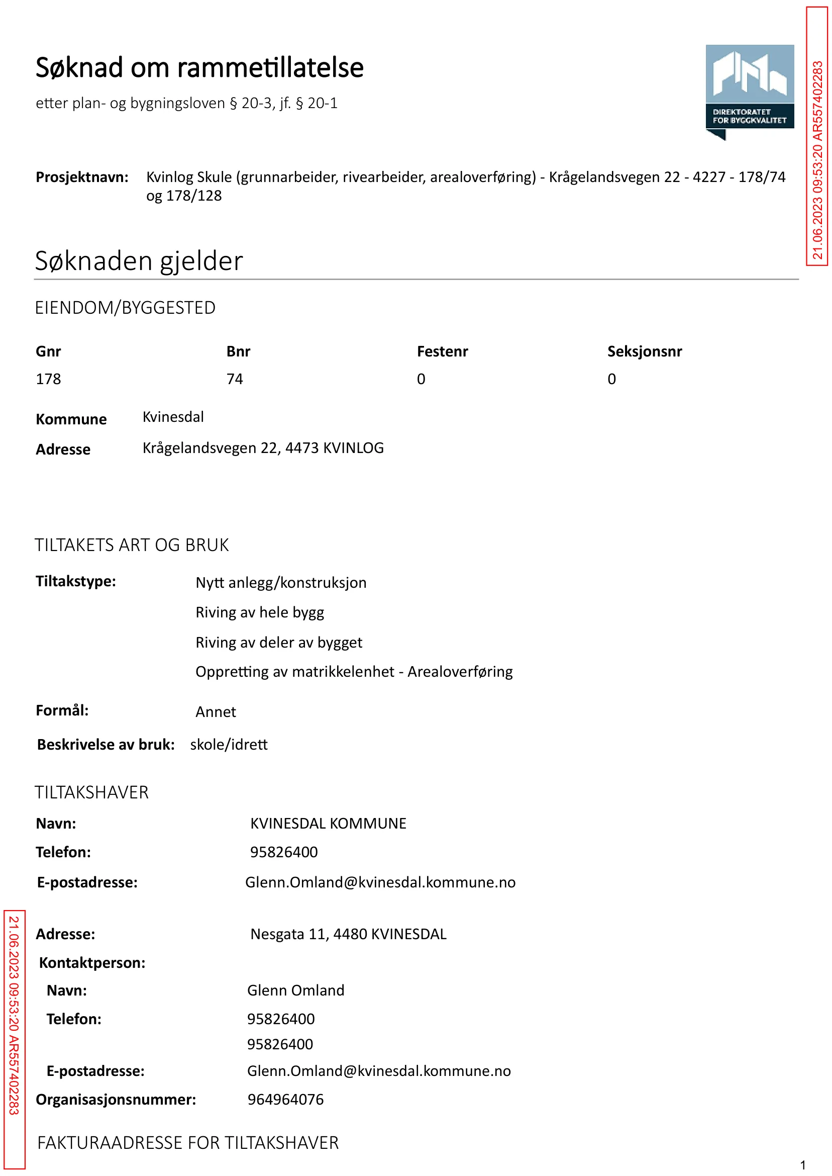 Søknad om rammetillatelse