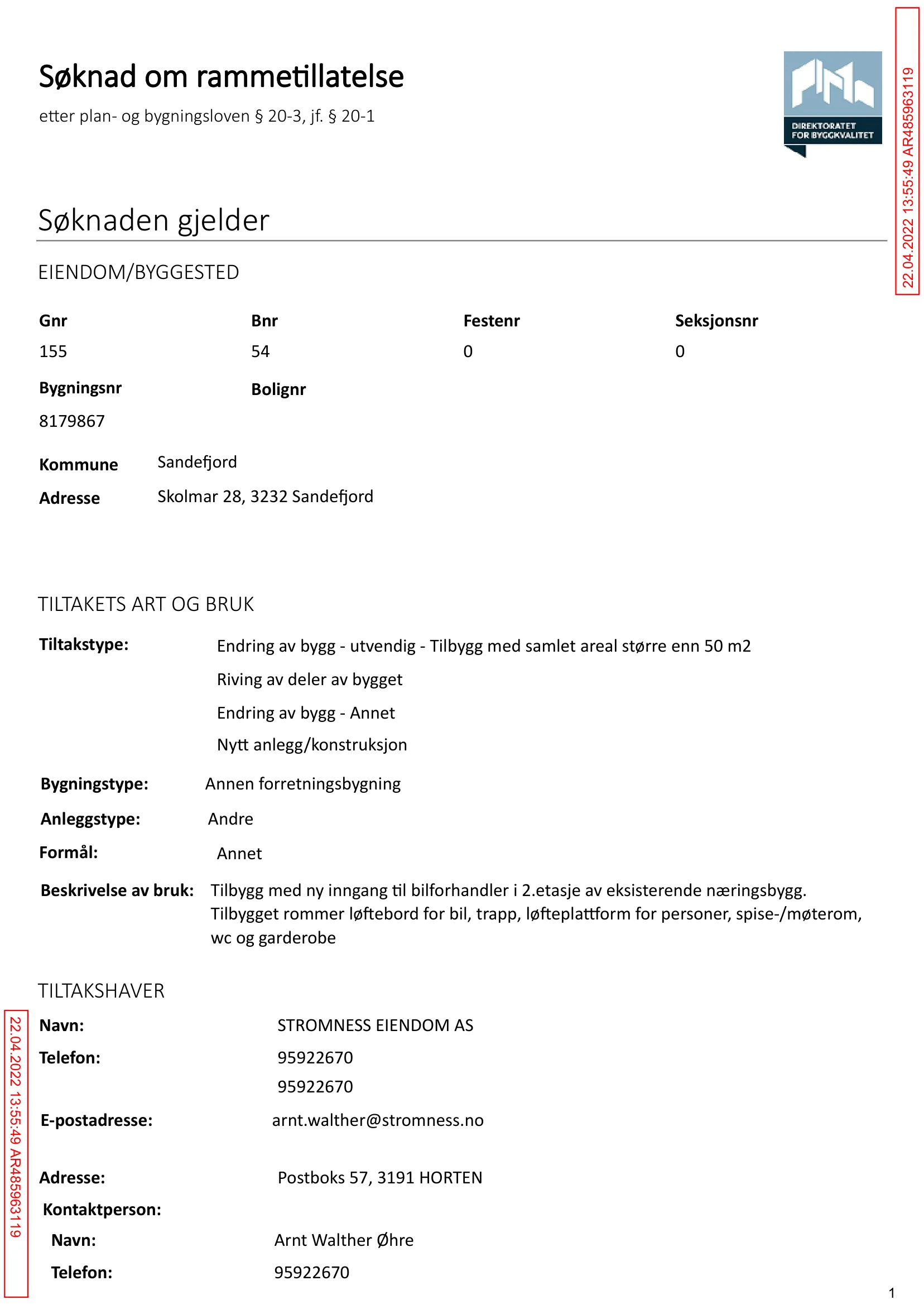 Søknad om rammetillatelse