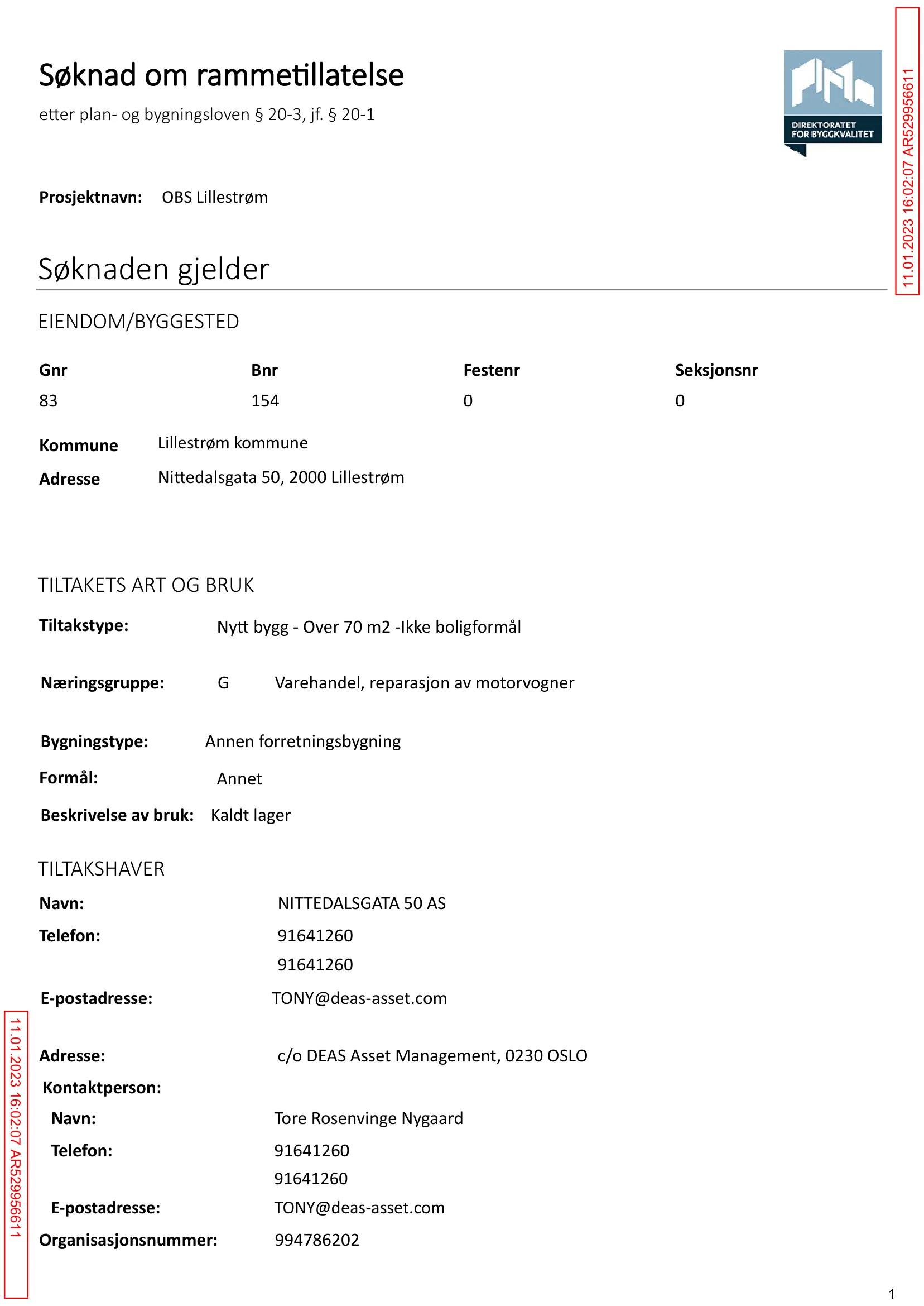 Søknad om rammetillatelse