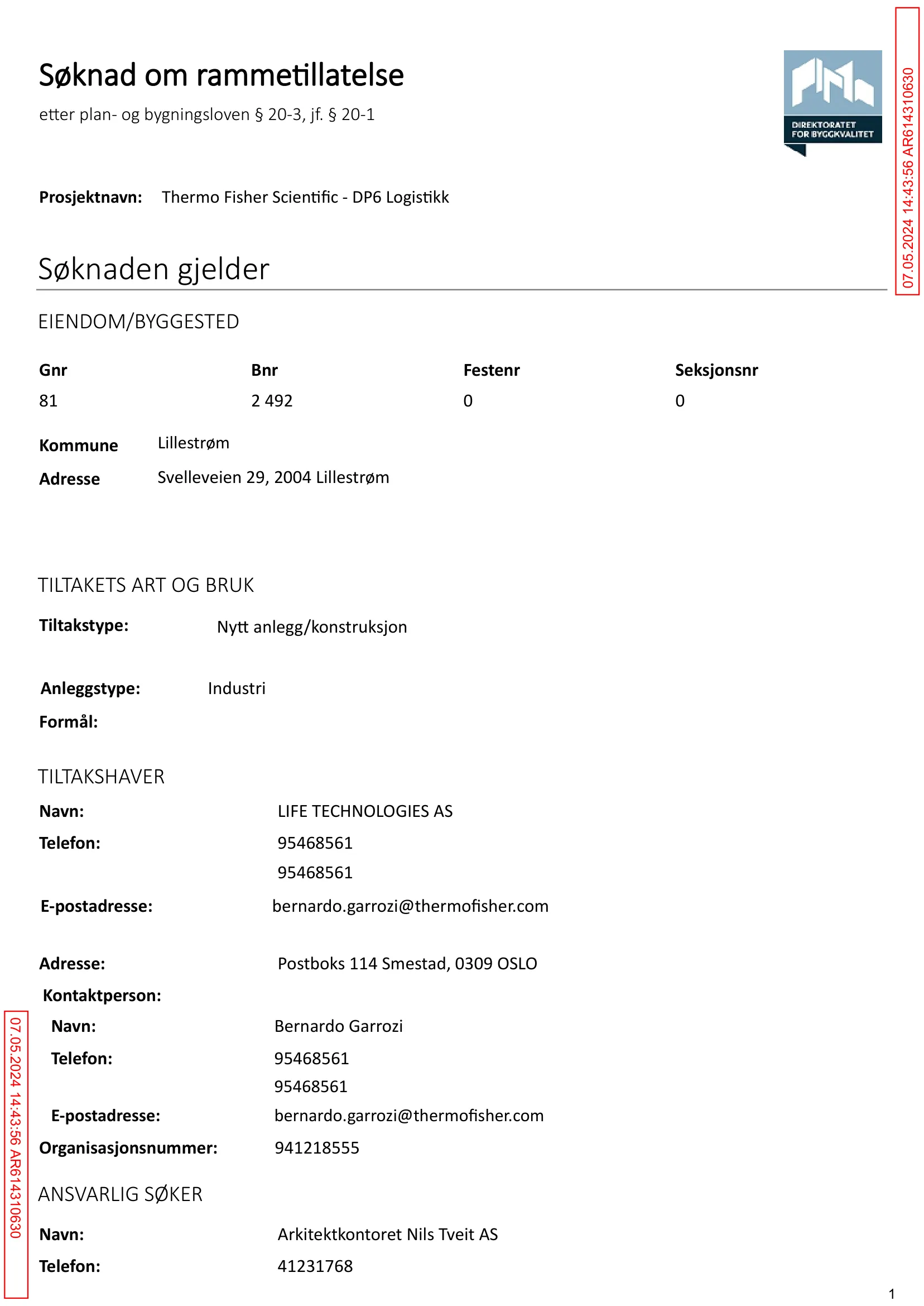 Søknad om rammetillatelse