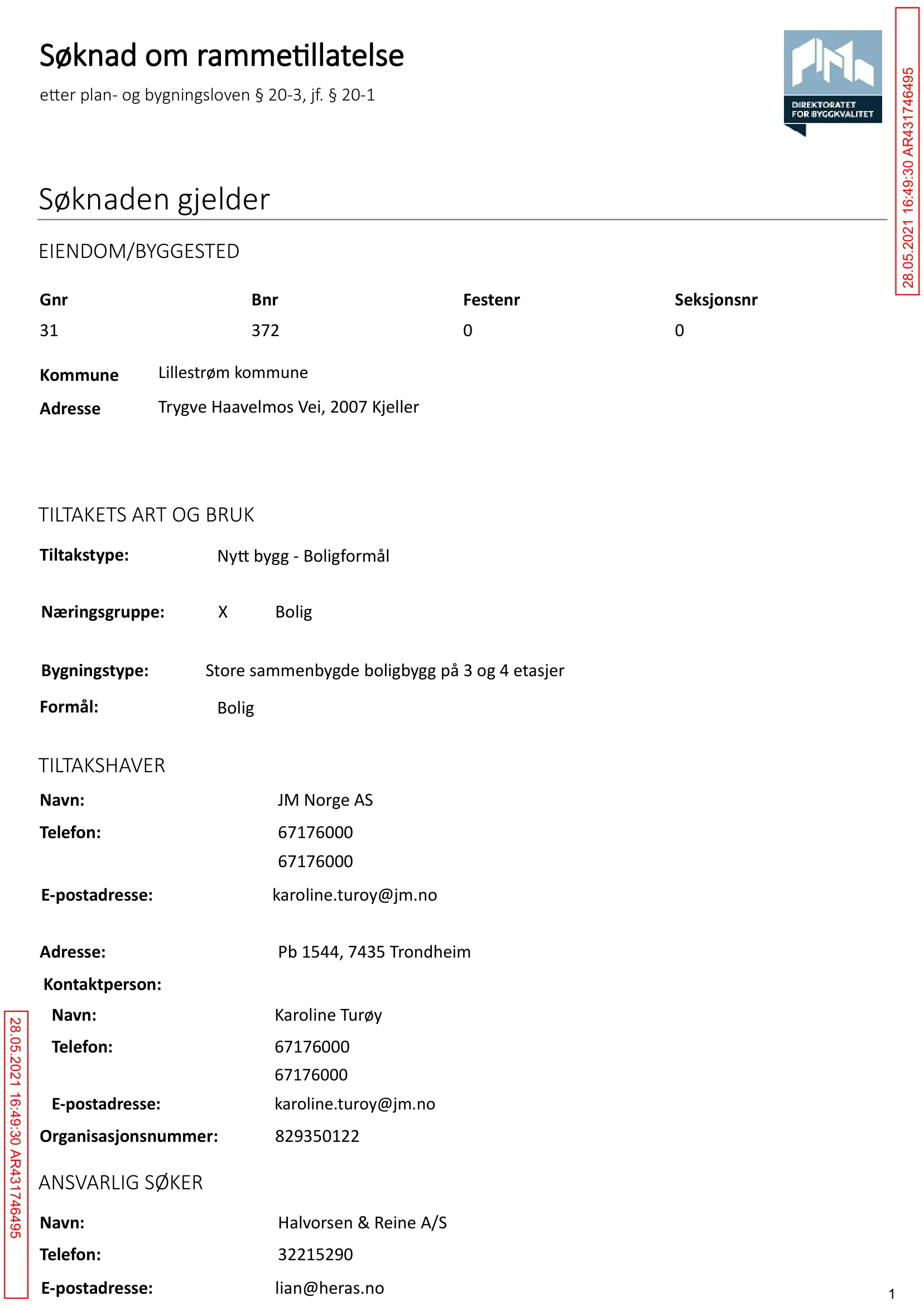 Søknad om rammetillatelse