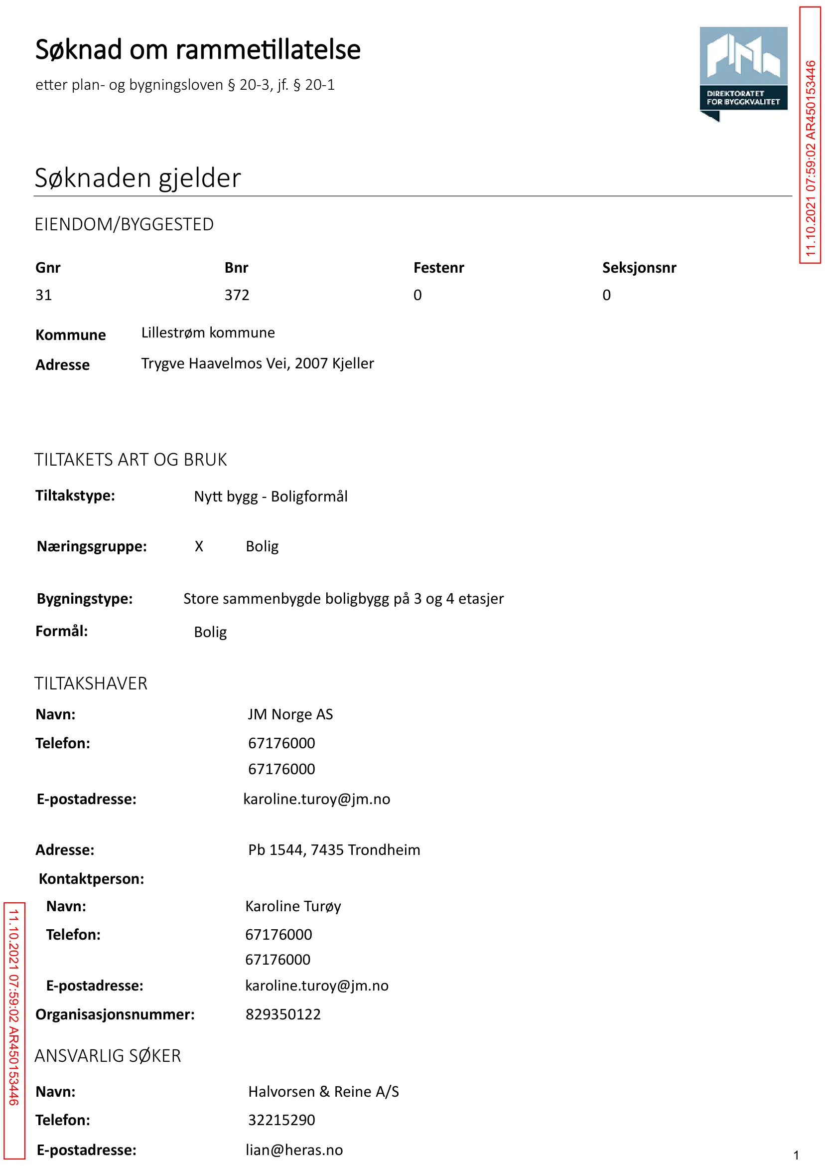 Søknad om rammetillatelse