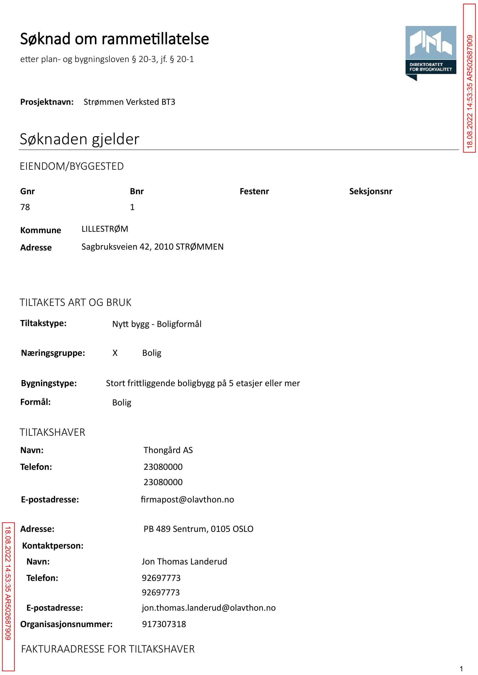 Søknad om rammetillatelse
