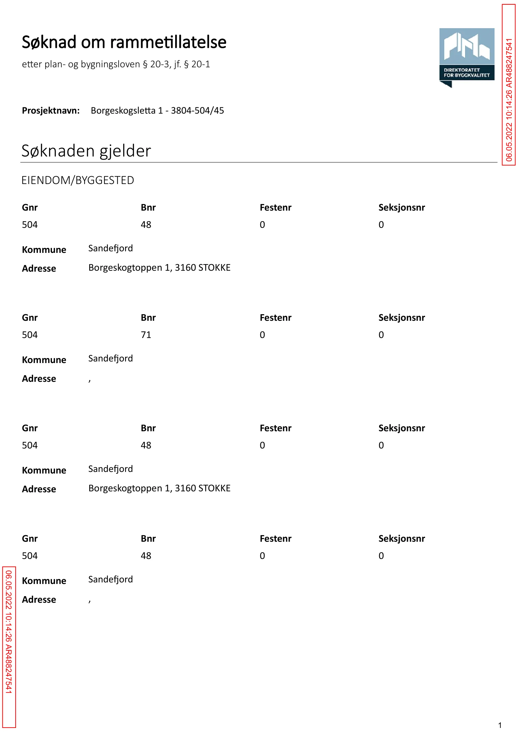 Søknad om rammetillatelse