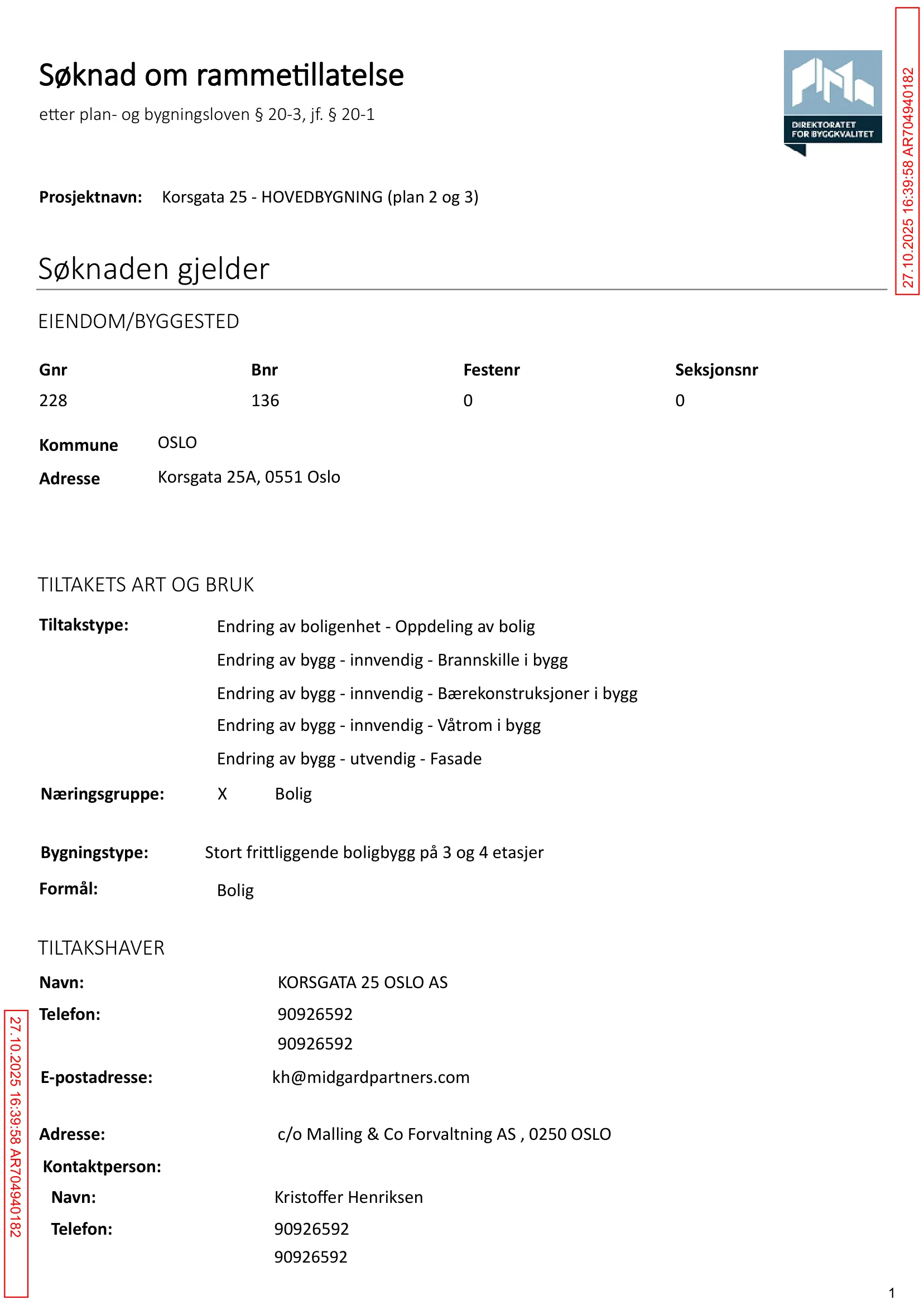 Søknad om rammetillatelse