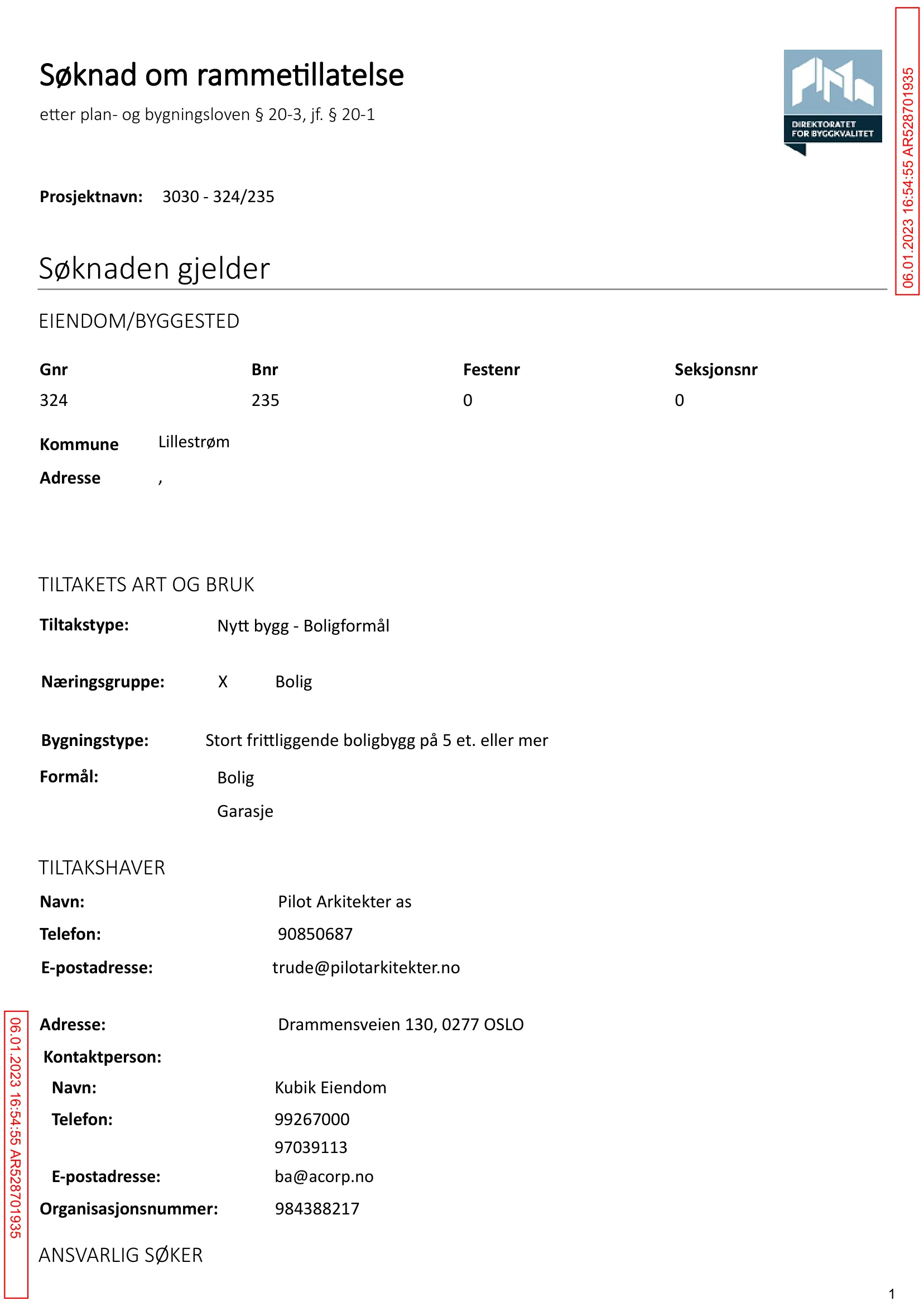 Søknad om rammetillatelse