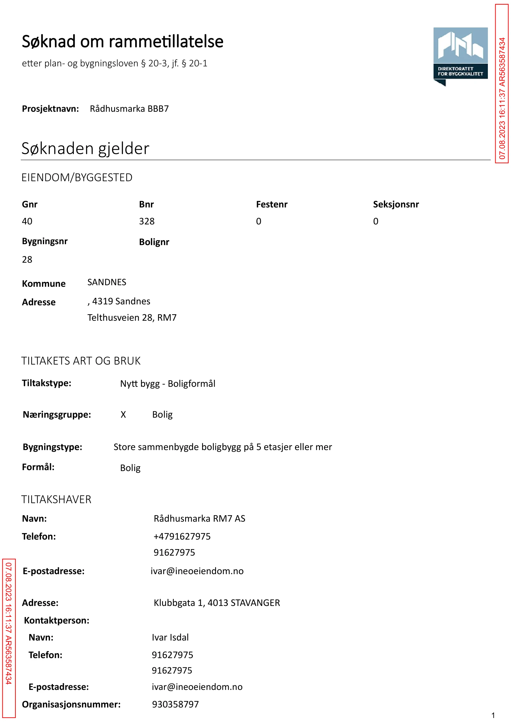 Søknad om rammetillatelse