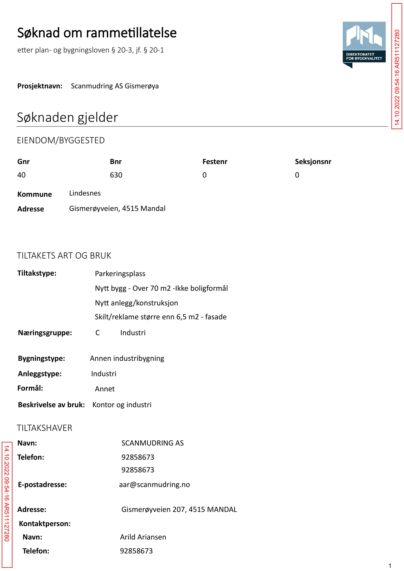 Søknad om rammetillatelse