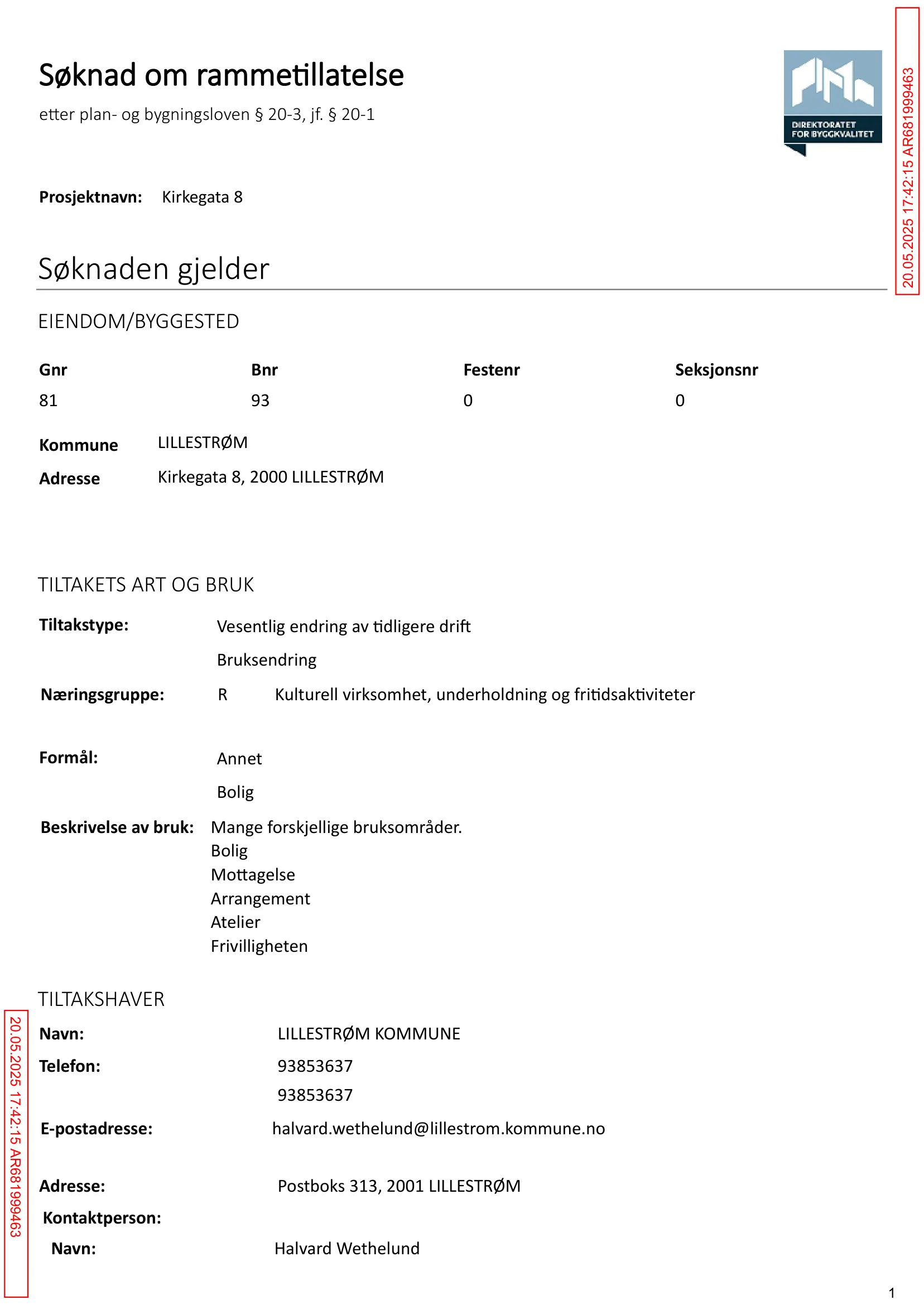 Søknad om rammetillatelse