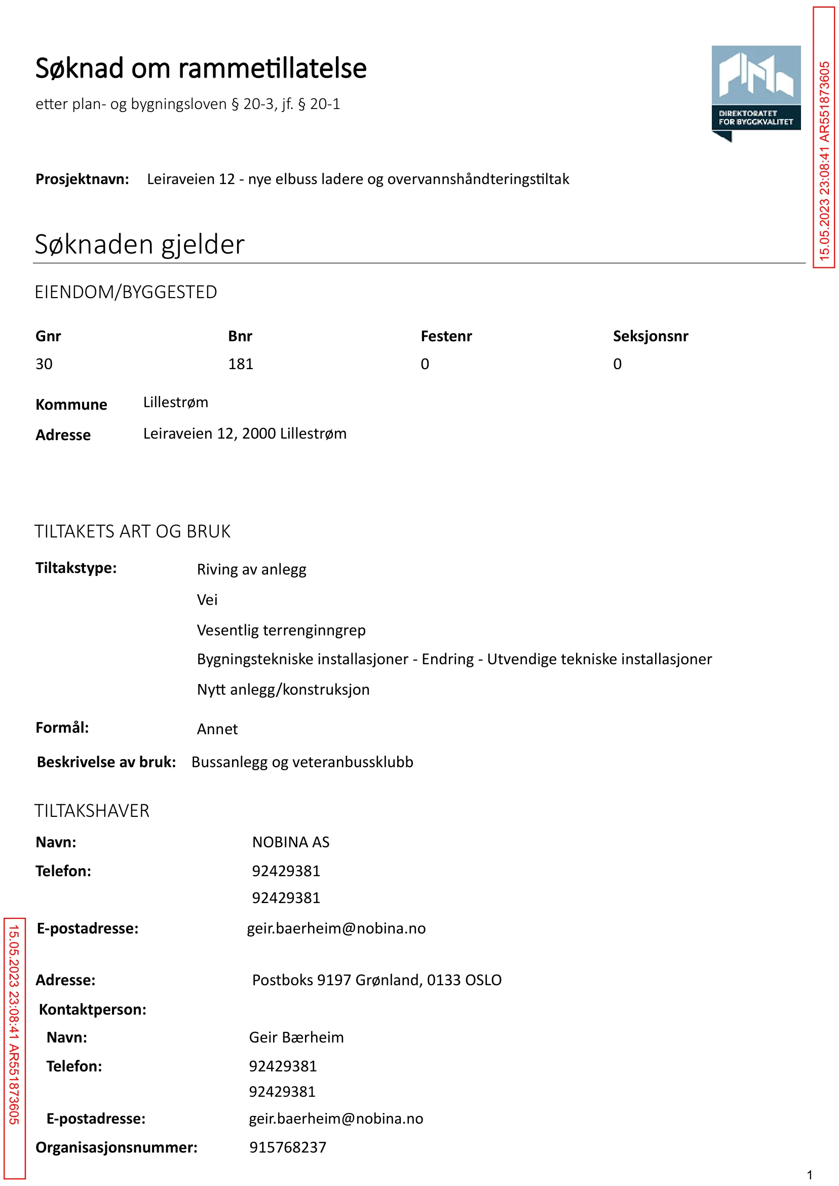 Søknad om rammetillatelse