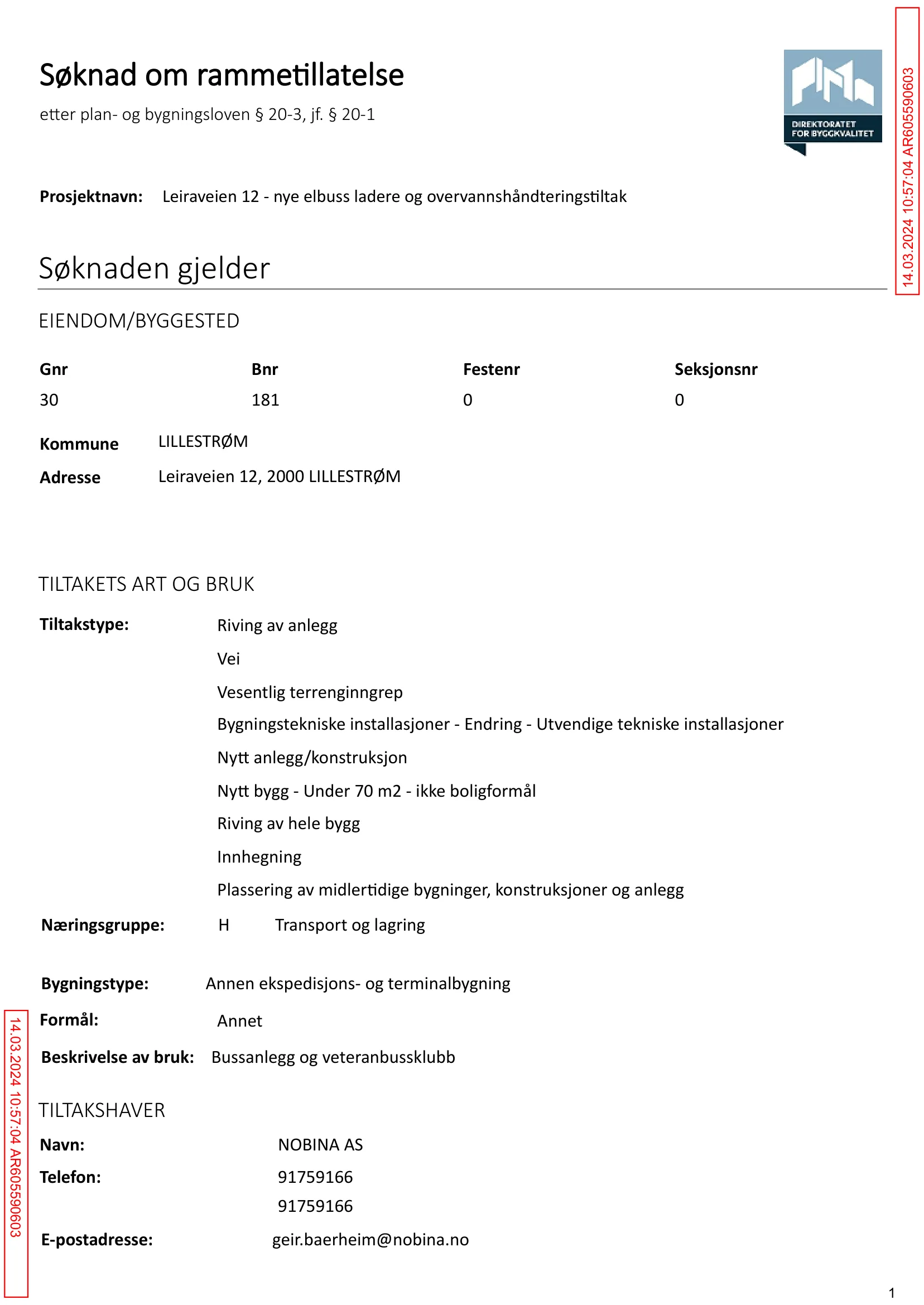 Søknad om rammetillatelse