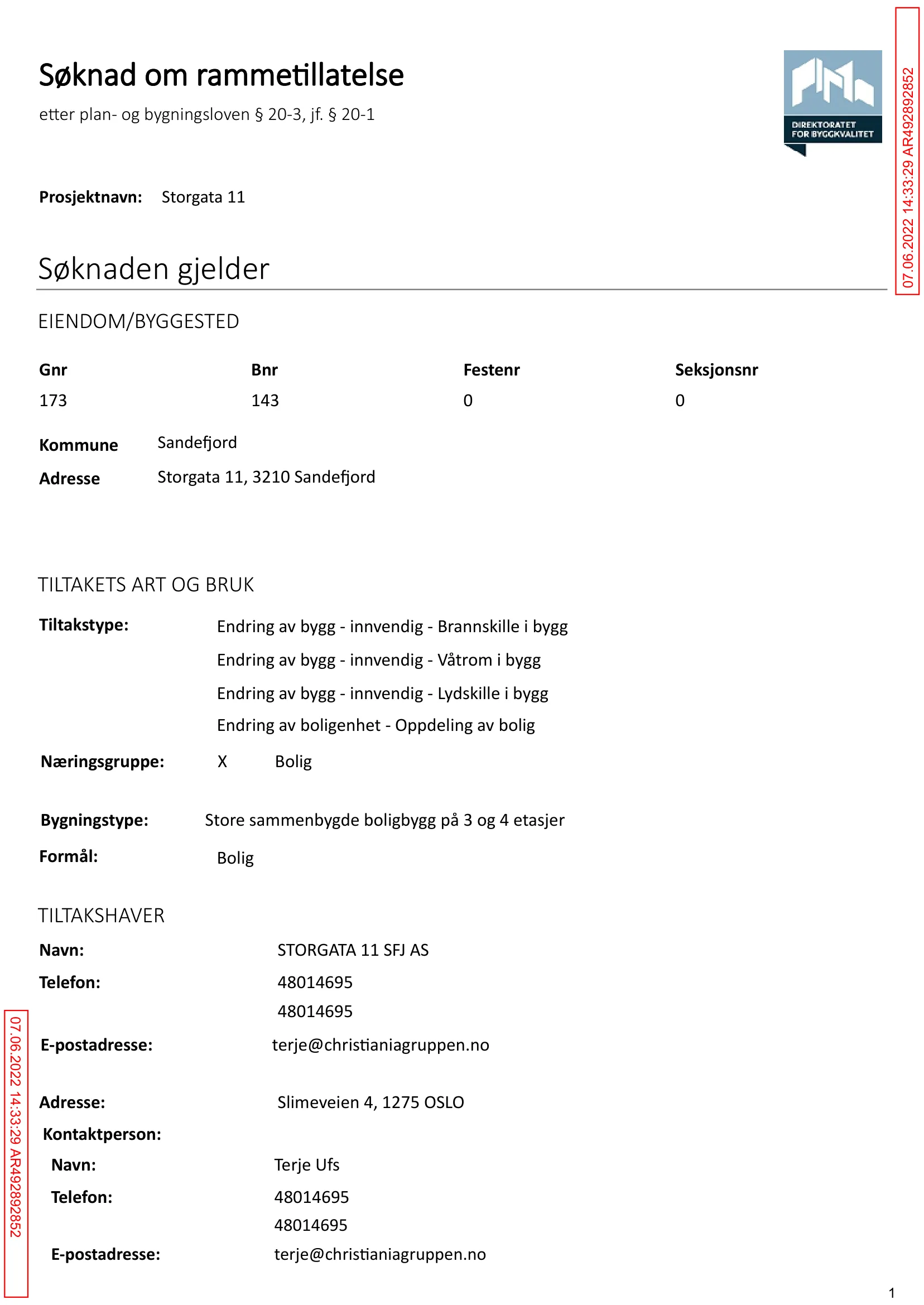 Søknad om rammetillatelse