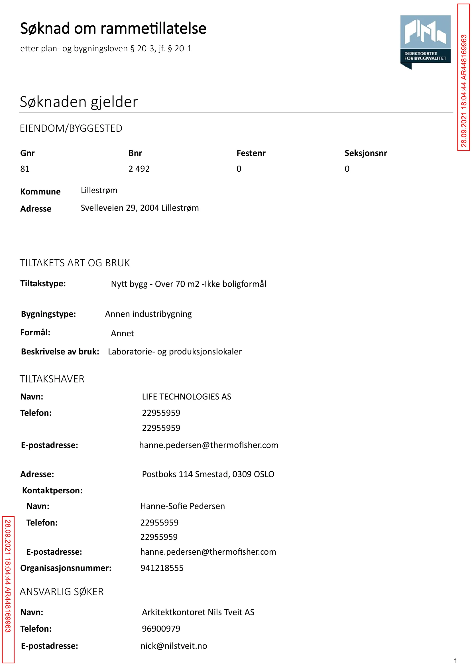 Søknad om rammetillatelse