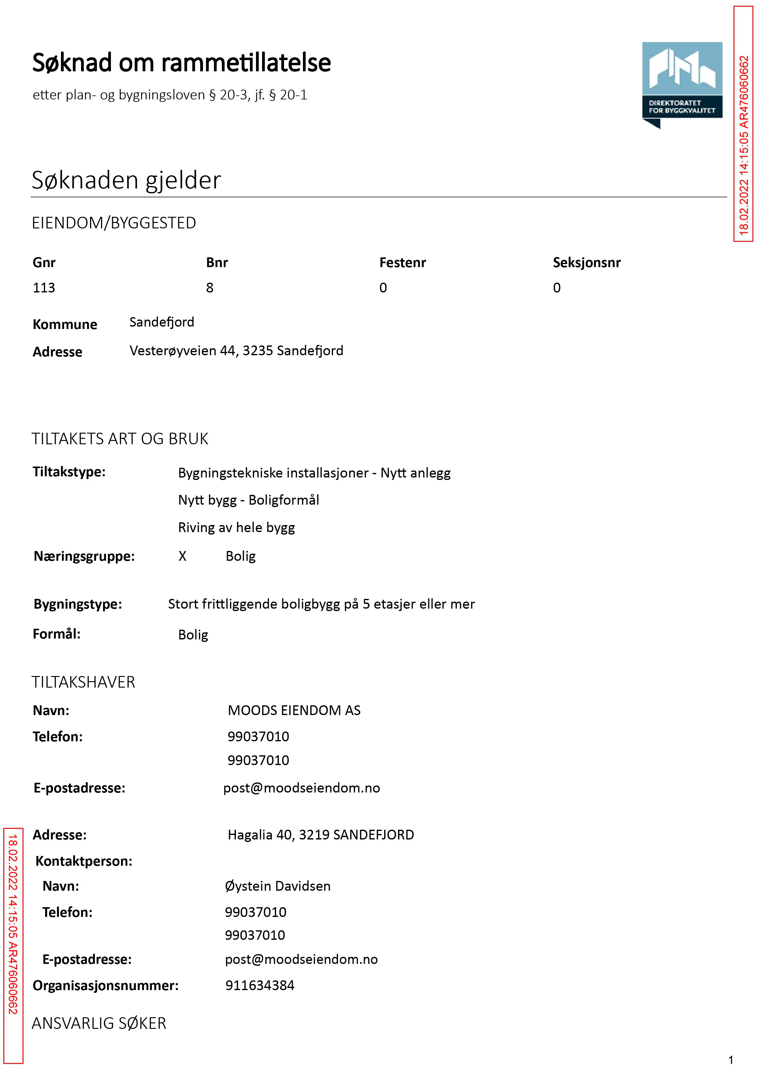 Søknad om rammetillatelse
