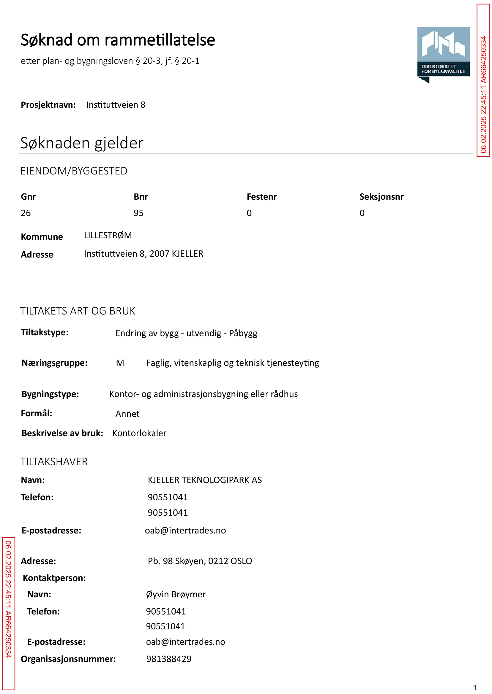 Søknad om rammetillatelse