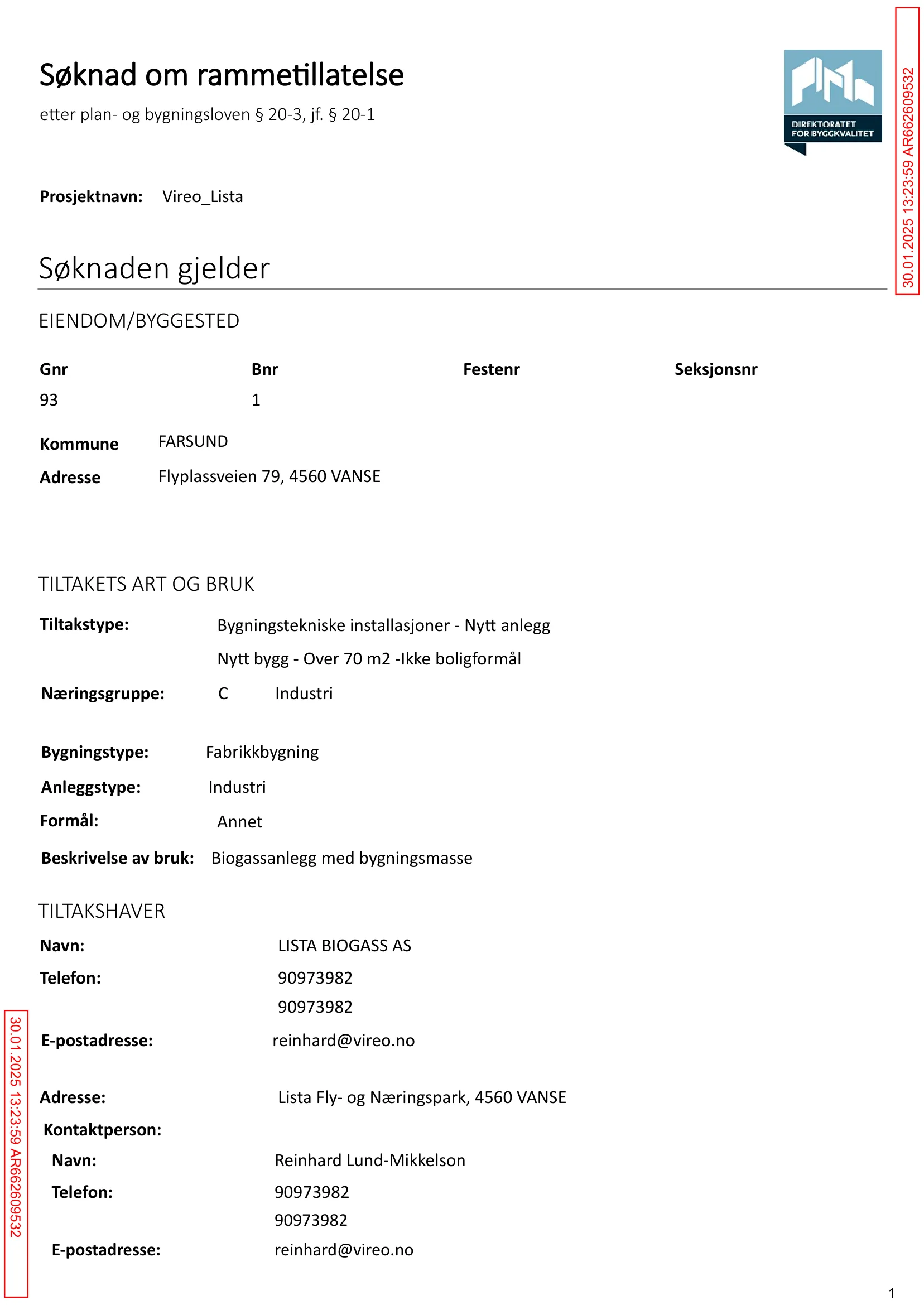 Søknad om rammetillatelse