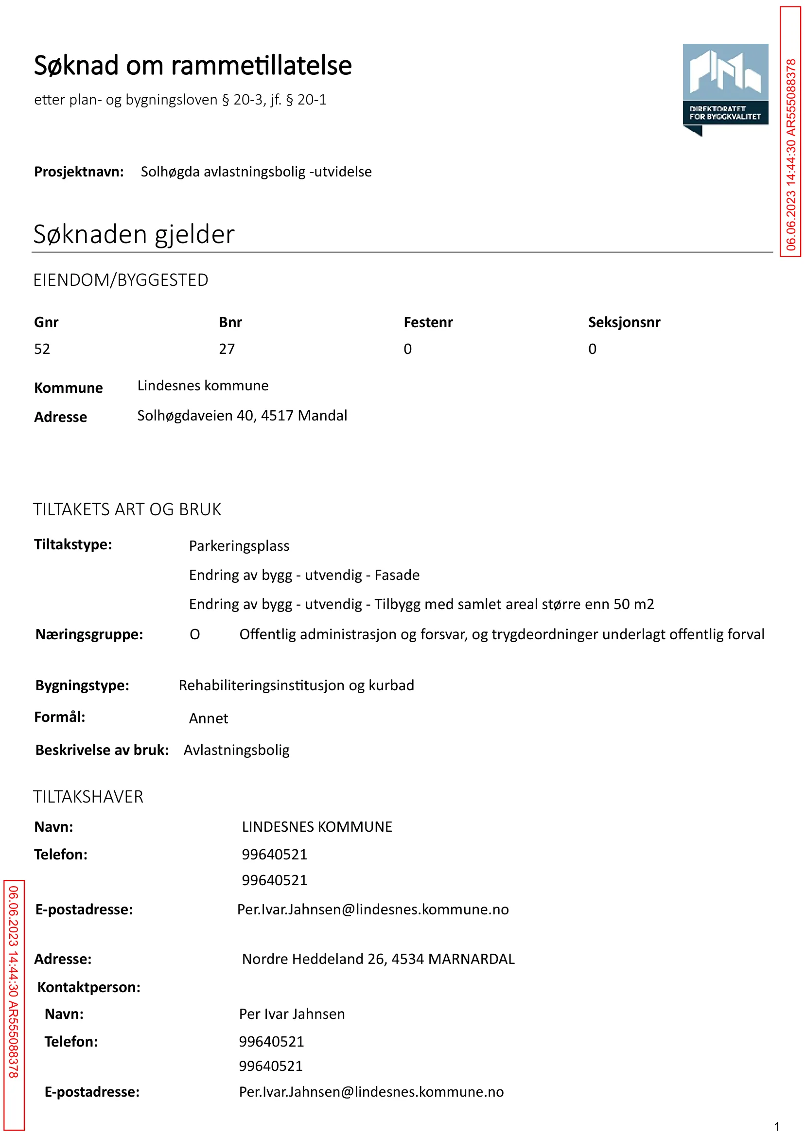 Søknad om rammetillatelse