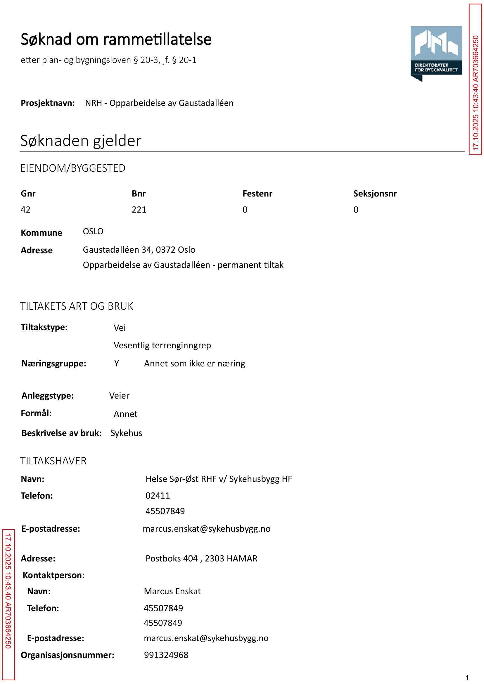 Søknad om rammetillatelse