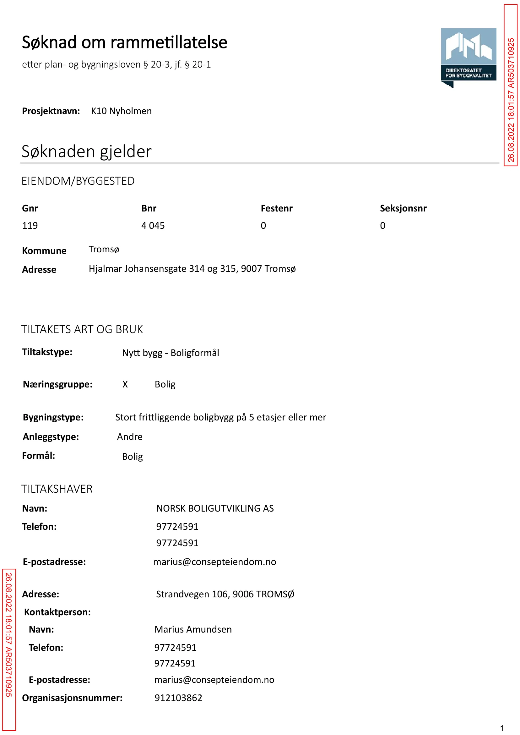 Søknad om rammetillatelse