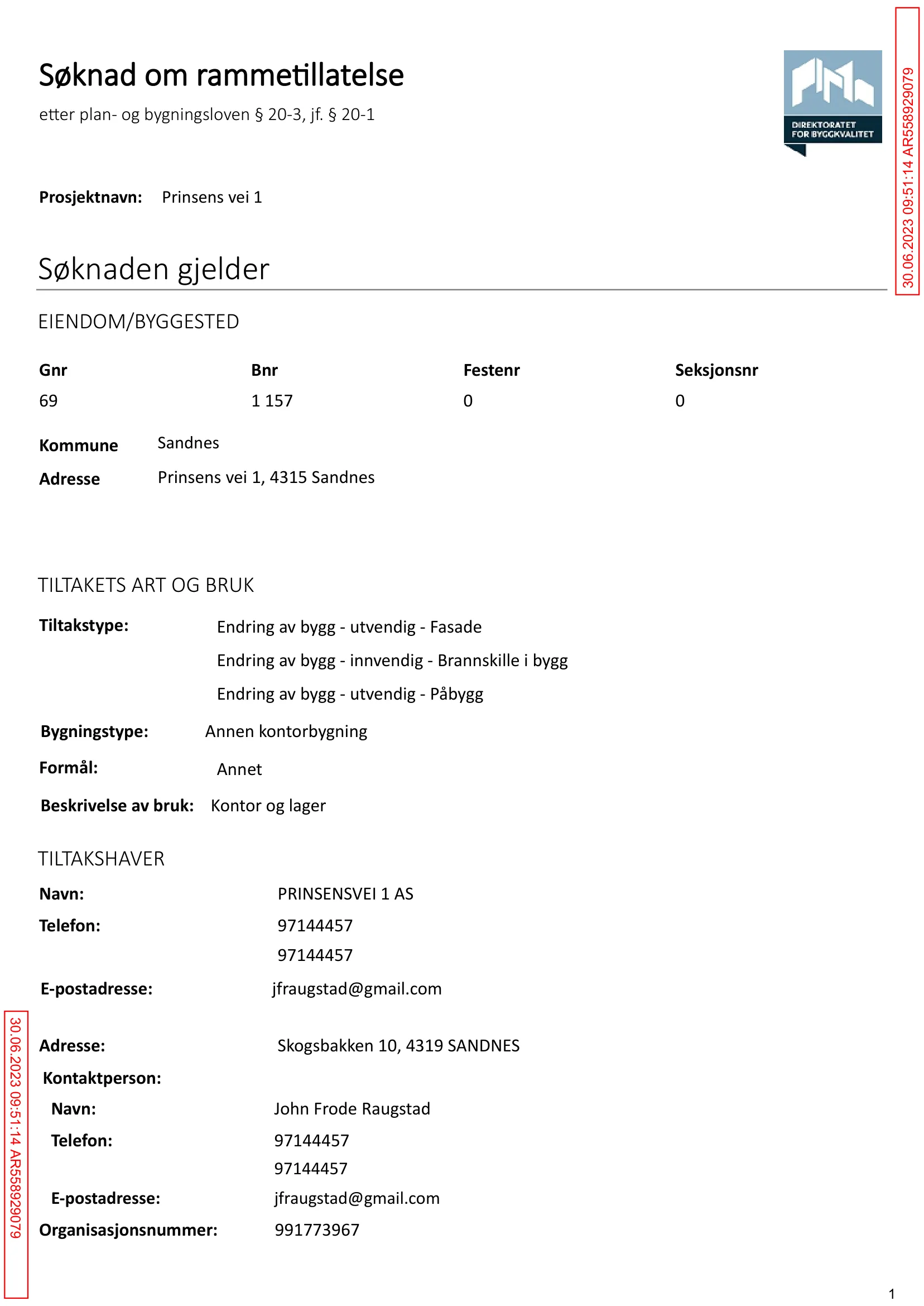 Søknad om rammetillatelse