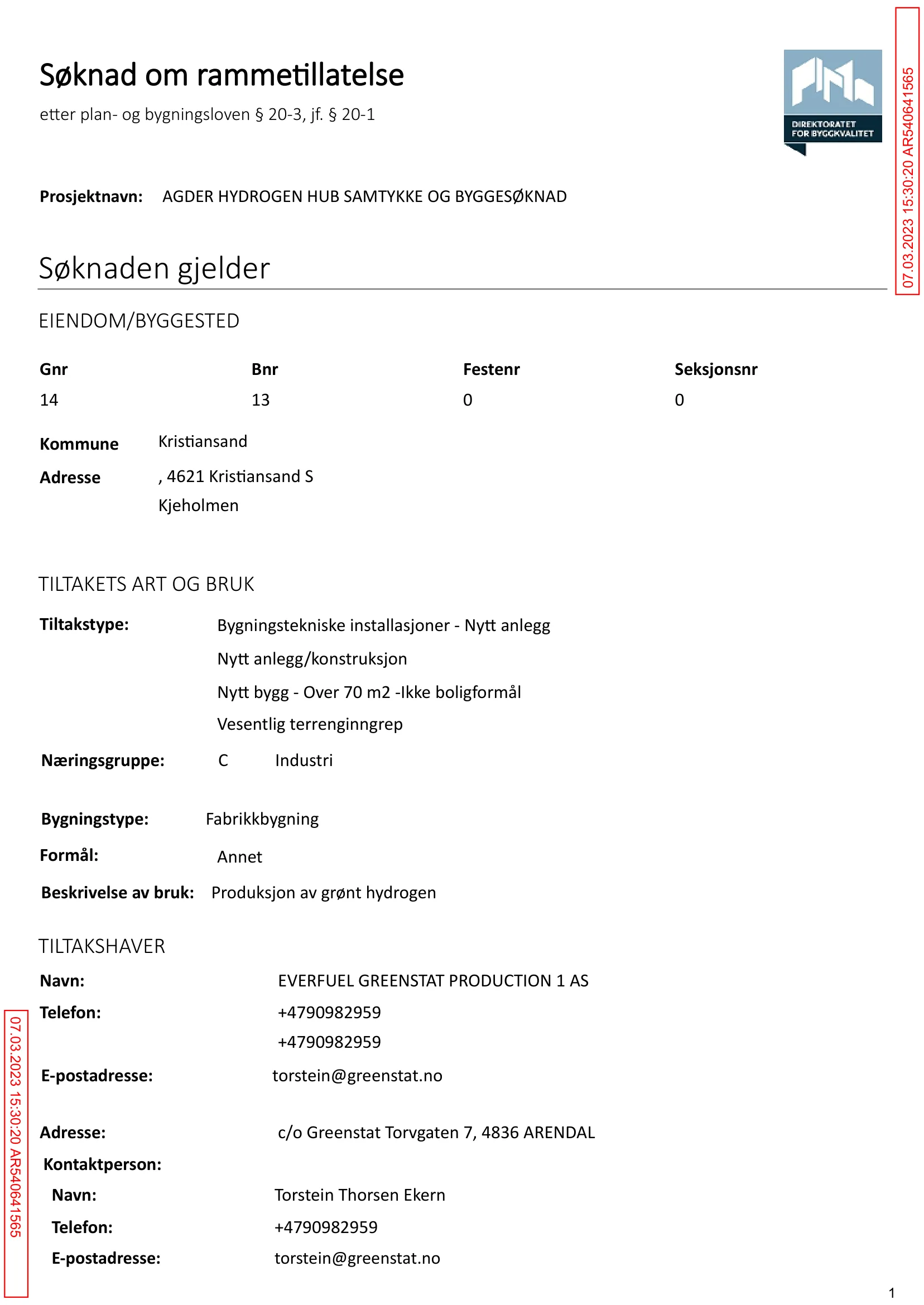 Søknad om rammetillatelse