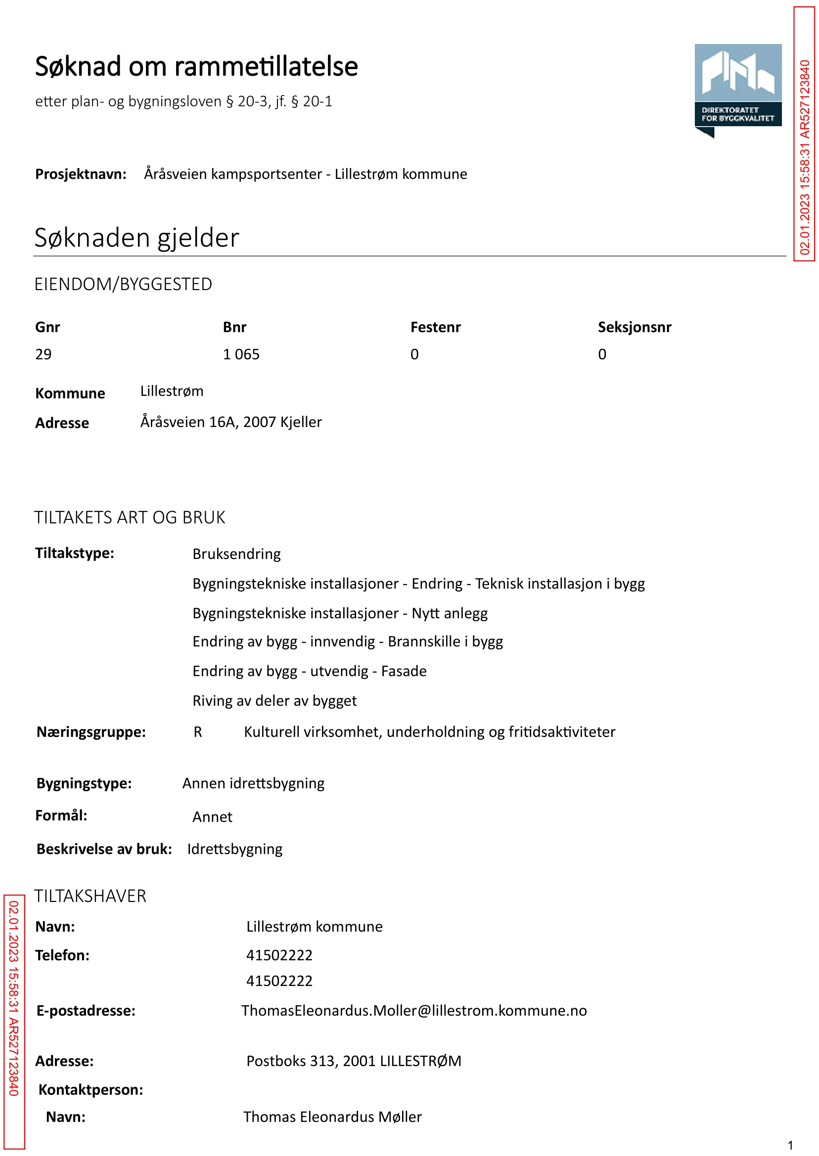 Søknad om rammetillatelse