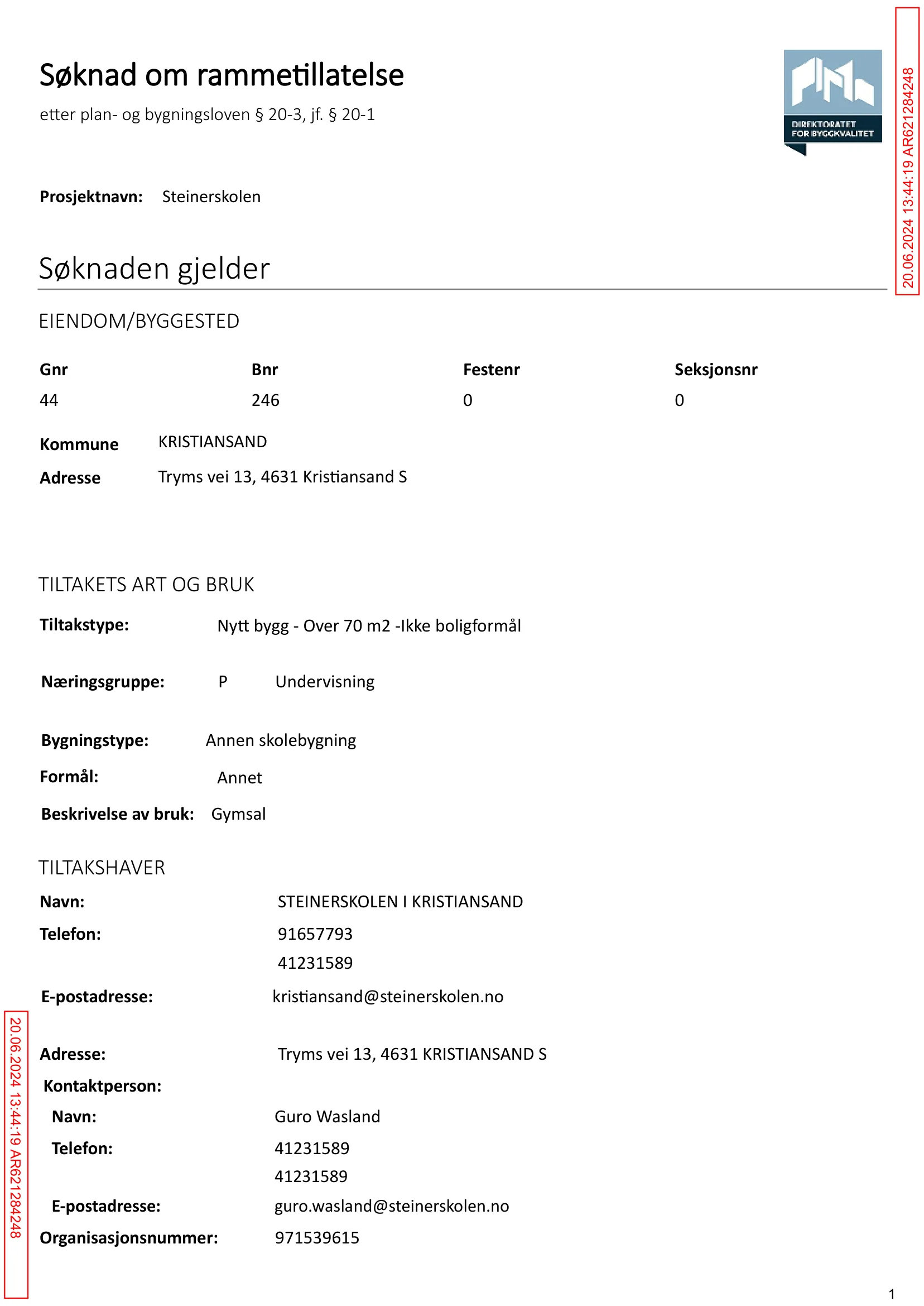 Søknad om rammetillatelse