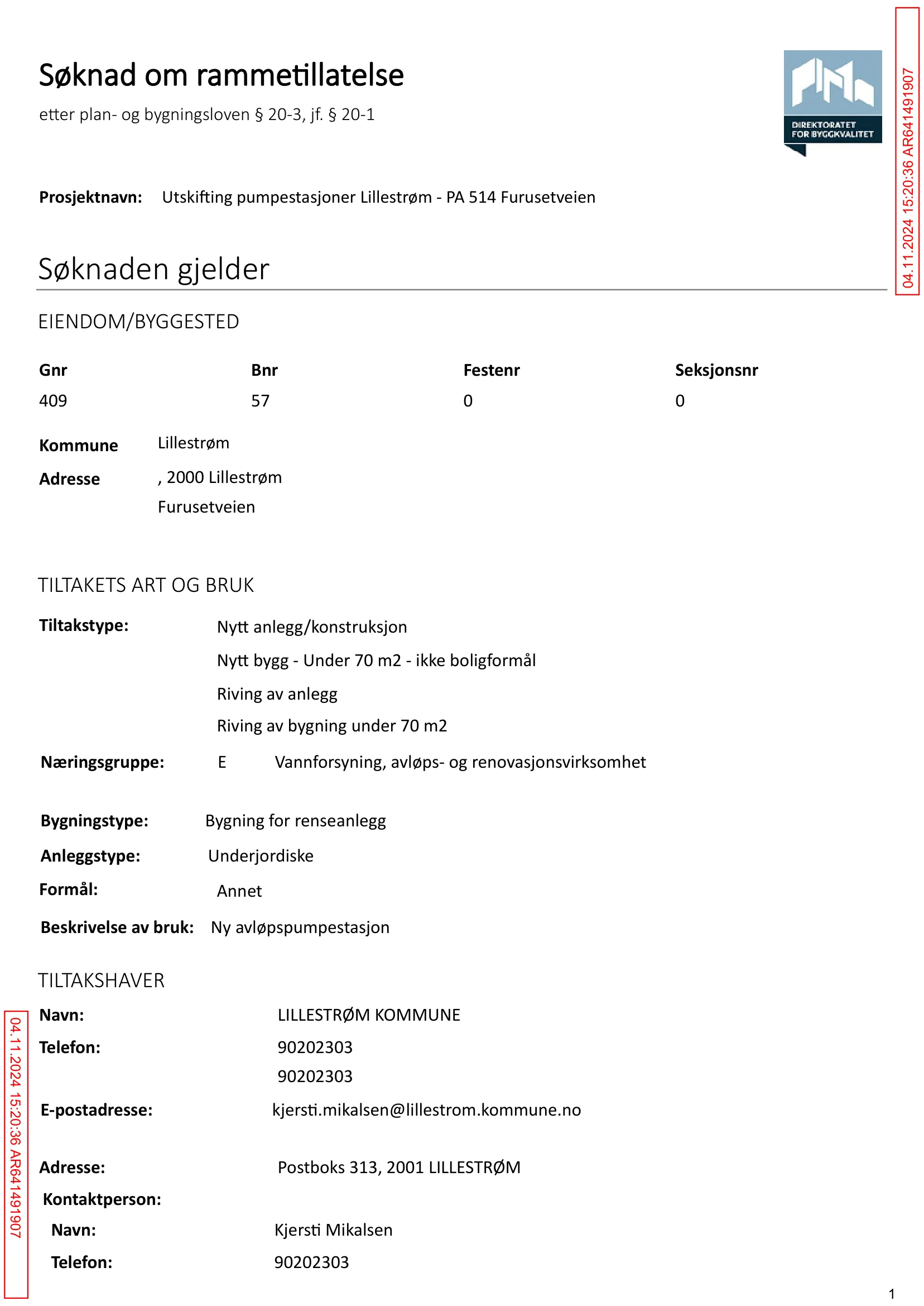 Søknad om rammetillatelse